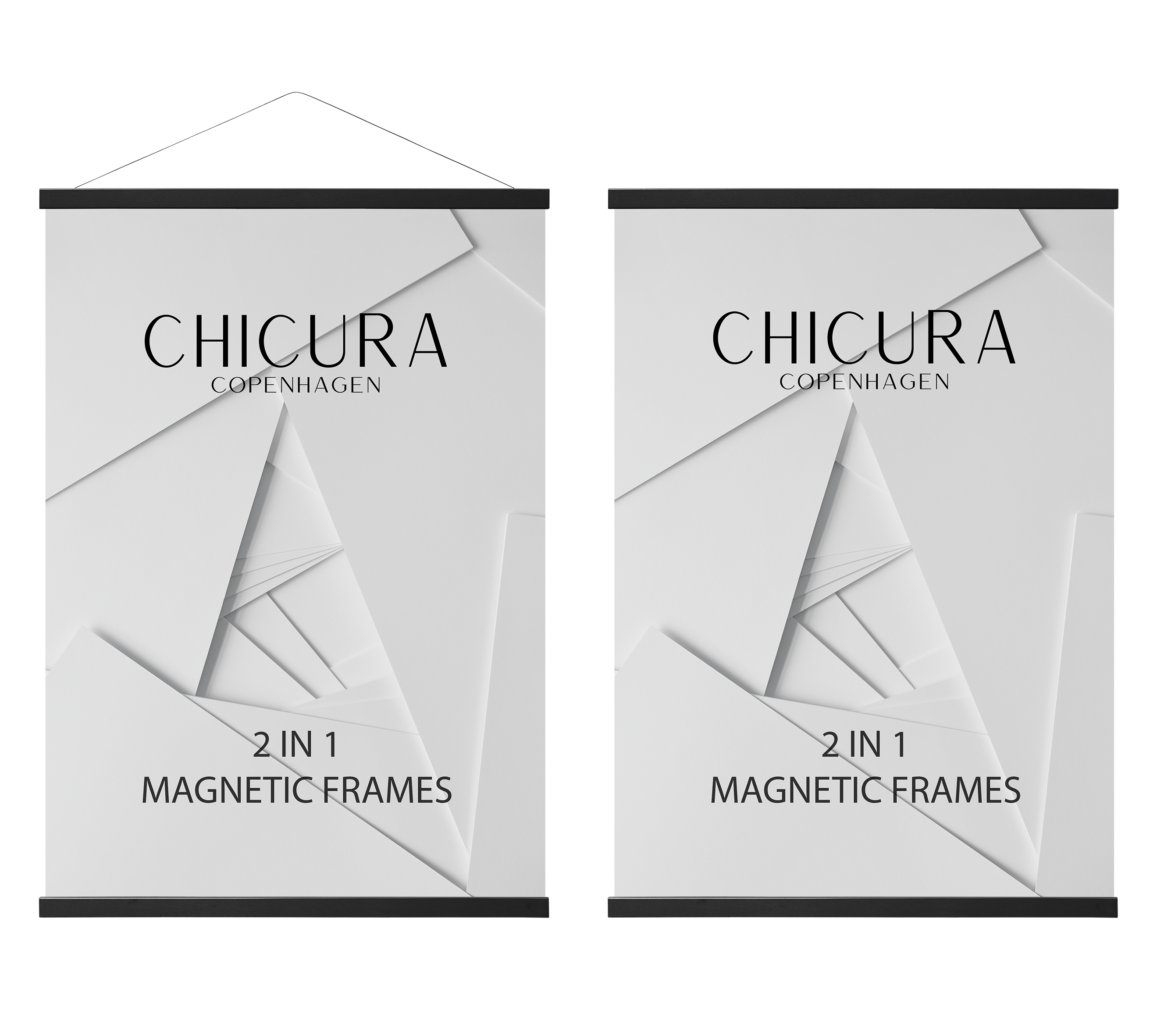 ChiCura Living, Art & Frames 2 in 1 Magnetic Frame - 51 cm - Black Frames / Magnetic Black
