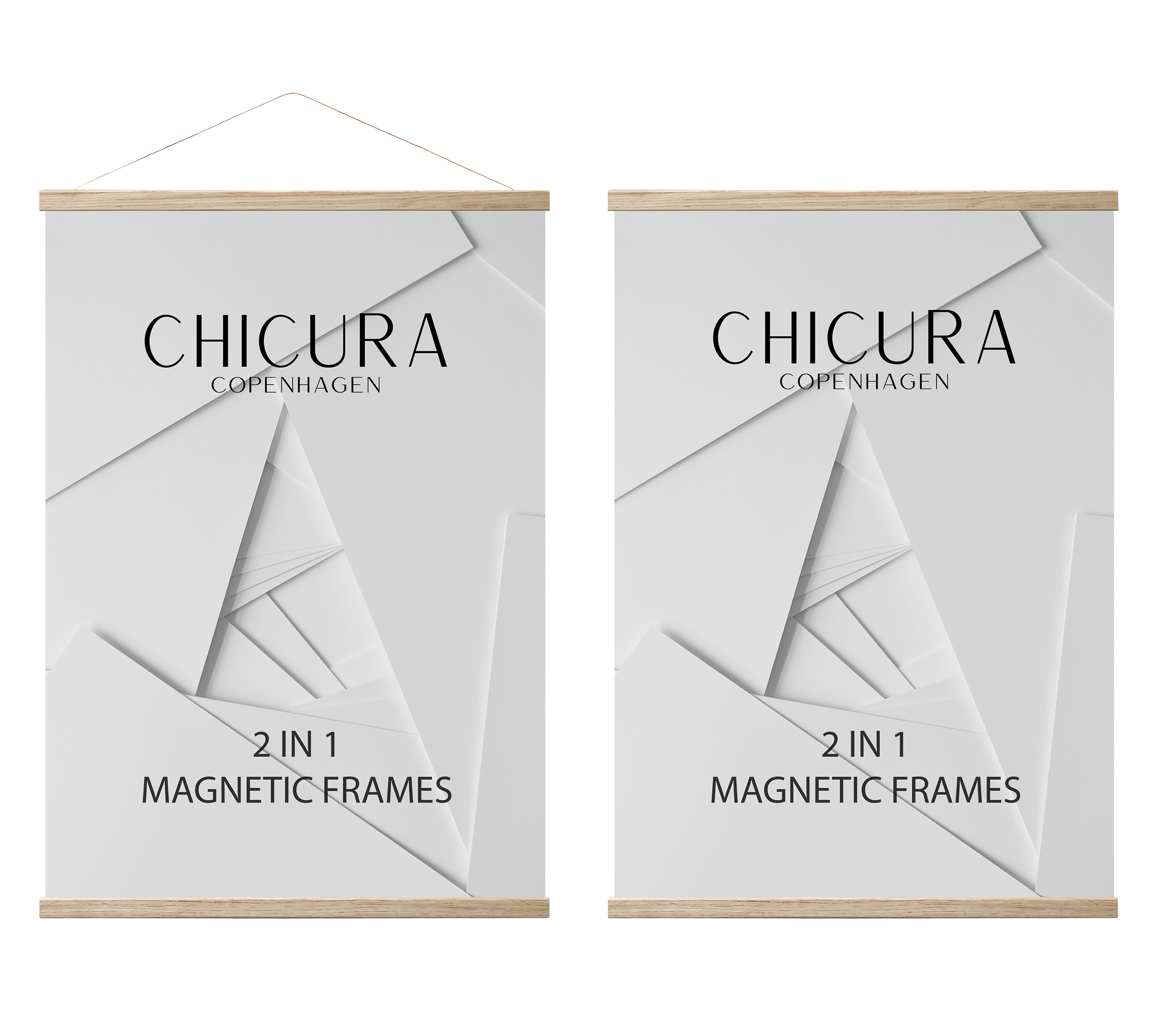 ChiCura Living, Art & Frames 2 in 1 Magnetic Frame - 61 cm - Oak Frames / Magnetic Oak