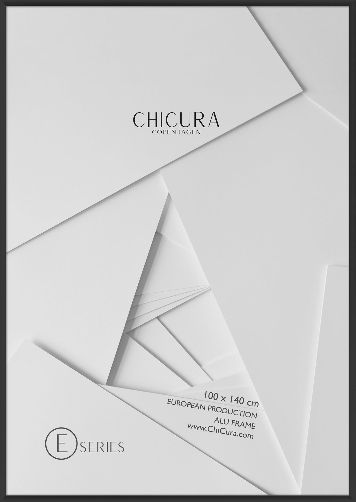 ChiCura Living, Art & Frames Alu Ramme E - 100x140cm - Sort - Anti-Reflektiv Akrylglas Frames / Alu E-Series