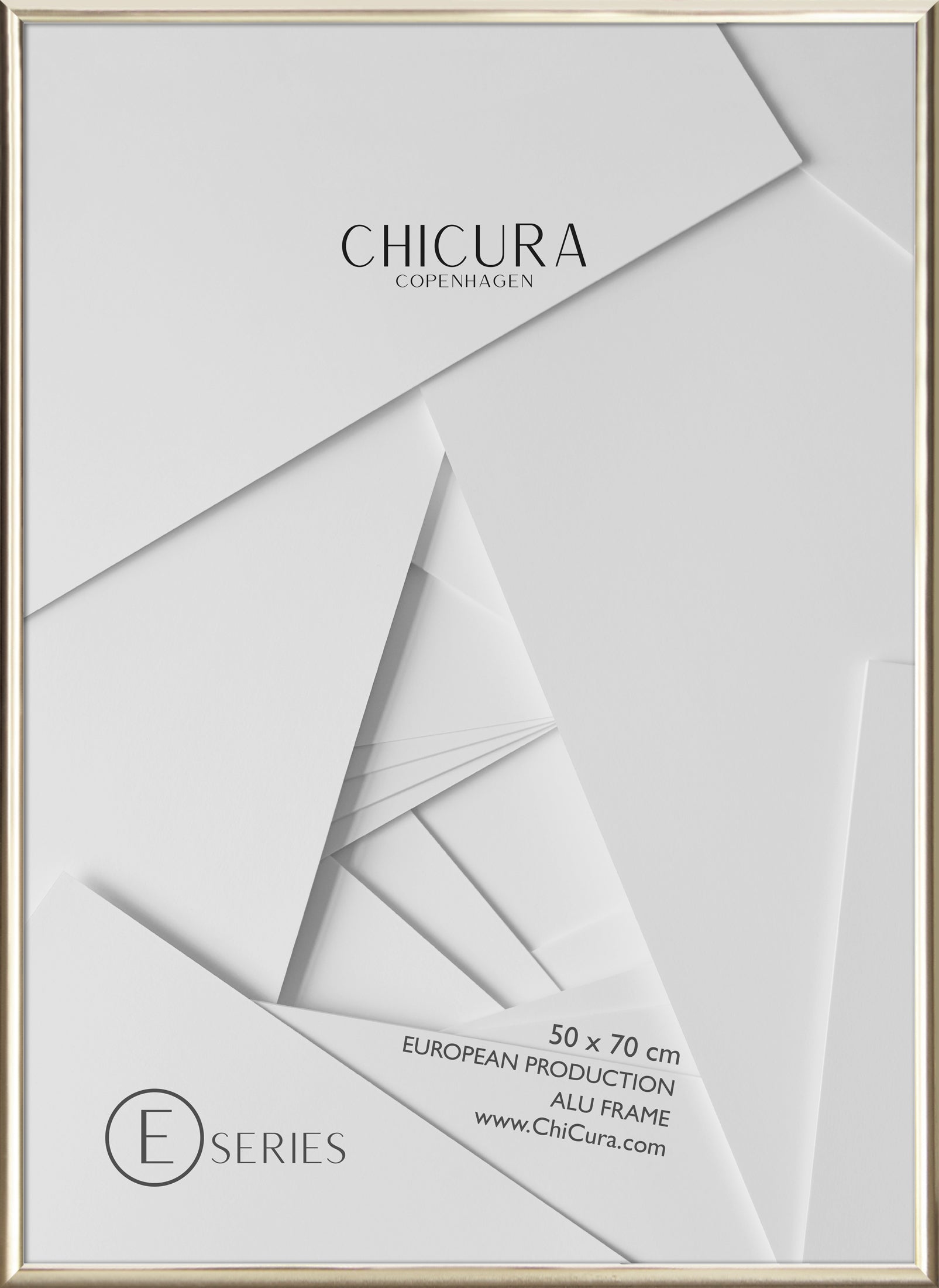 ChiCura Living, Art & Frames Alu Ramme E - 50x70cm - Guld - Glas Frames / Alu E-Series Golden