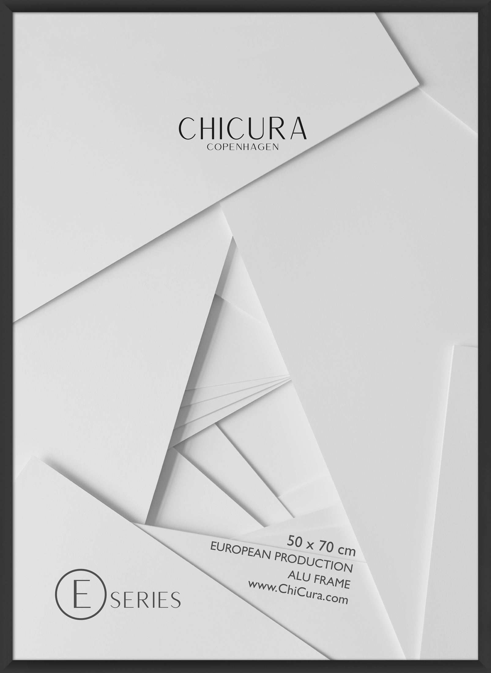 ChiCura Living, Art & Frames Alu Ramme E - 50x70cm - Sort - Glas Frames / Alu E-Series Black