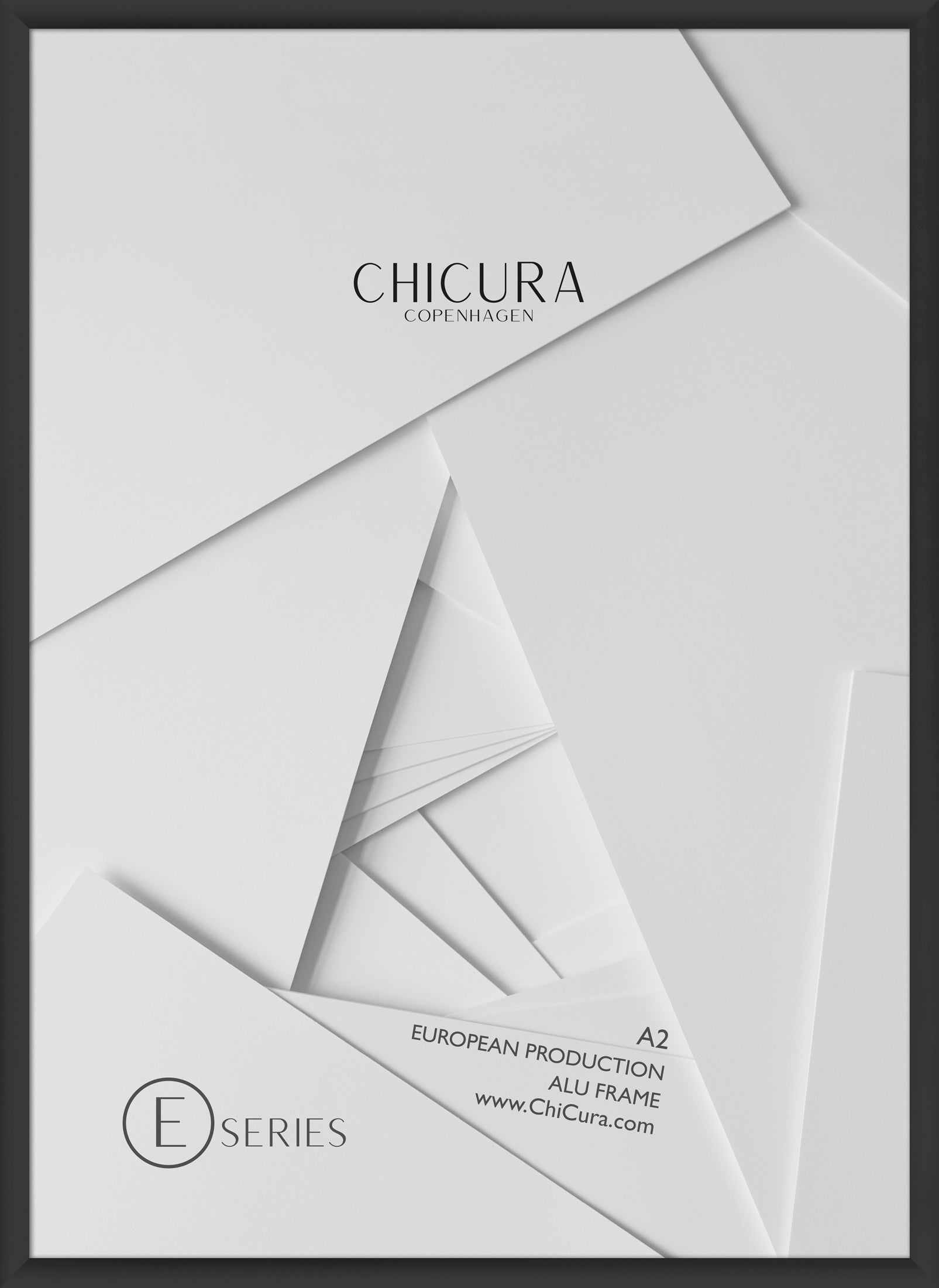 ChiCura Living, Art & Frames Alu Ramme E - A2 - Sort - Akrylglas Frames / Alu E-Series Black
