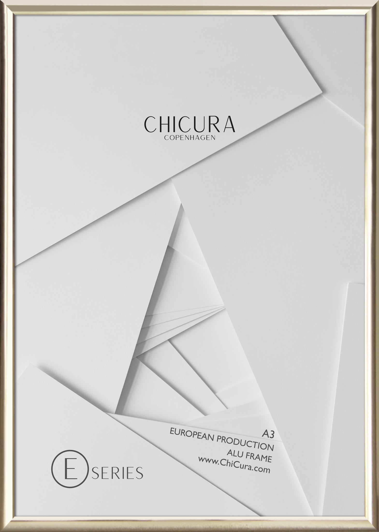 ChiCura Living, Art & Frames Alu Ramme E - A3 - Guld - Glas Frames / Alu E-Series Golden