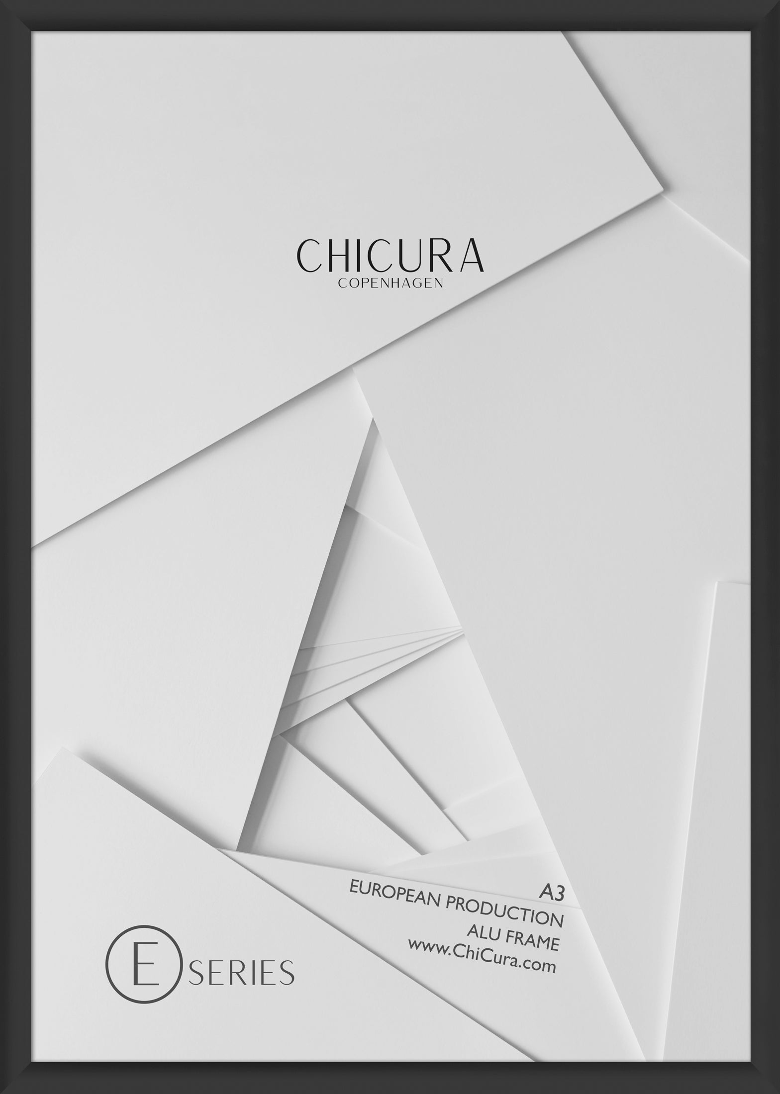 ChiCura Living, Art & Frames Alu Ramme E - A3 - Sort - Glas Frames / Alu E-Series Black