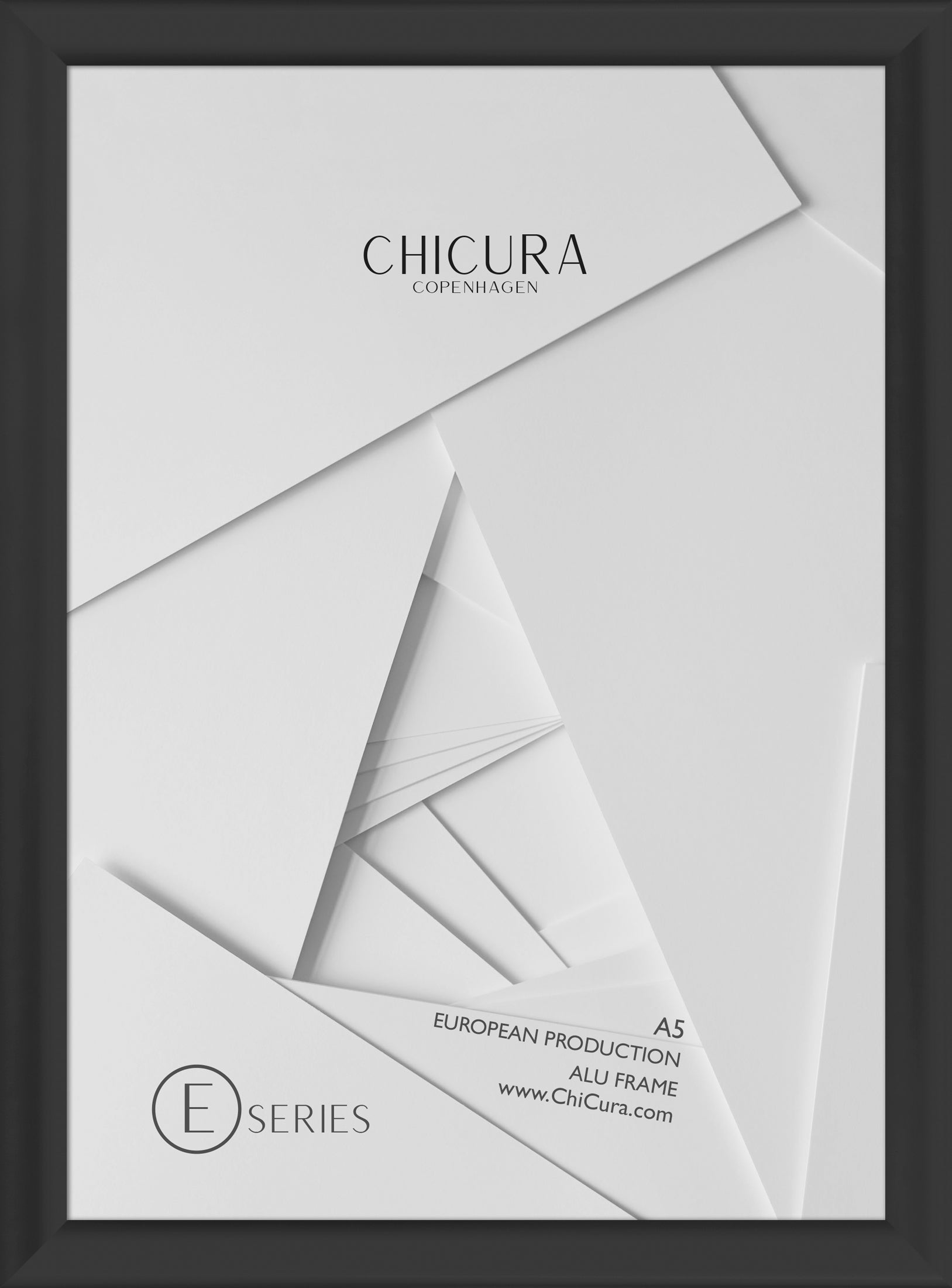 ChiCura Living, Art & Frames Alu Ramme E - A5 - Sort - Akrylglas Frames / Alu E-Series Black