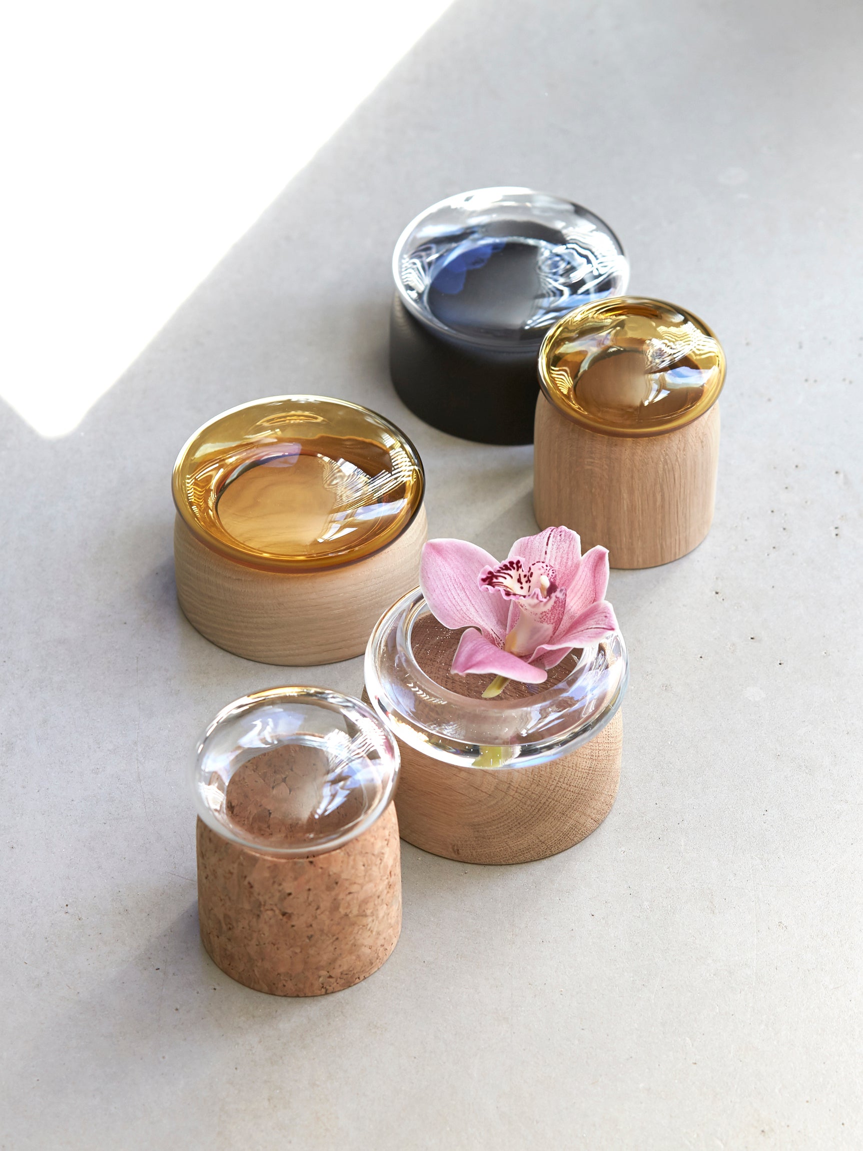 ChiCura Living, Art & Frames Boletus Oak/Clear Glass, w. 9 cm Living / Containers & Vases Oak / Clear