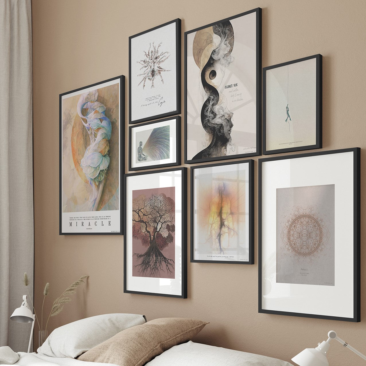 Mindful Heart - Poster Wall No. 7 - Avec cadres noirs (verre acrylique)