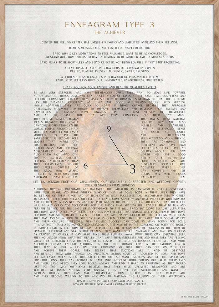 ChiCura Posters ENNEAGRAM TYPE 3 Posters / The Mindful Heart 1. English Poster Quotes