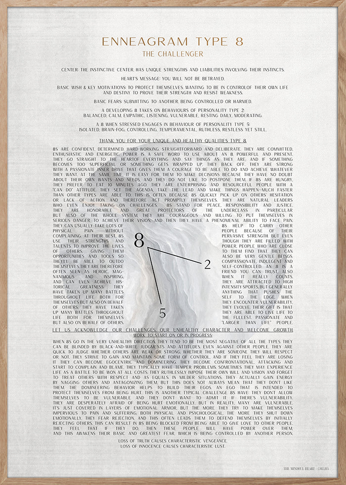 ChiCura Posters ENNEAGRAM TYPE 8 Posters / The Mindful Heart 1. English Poster Quotes