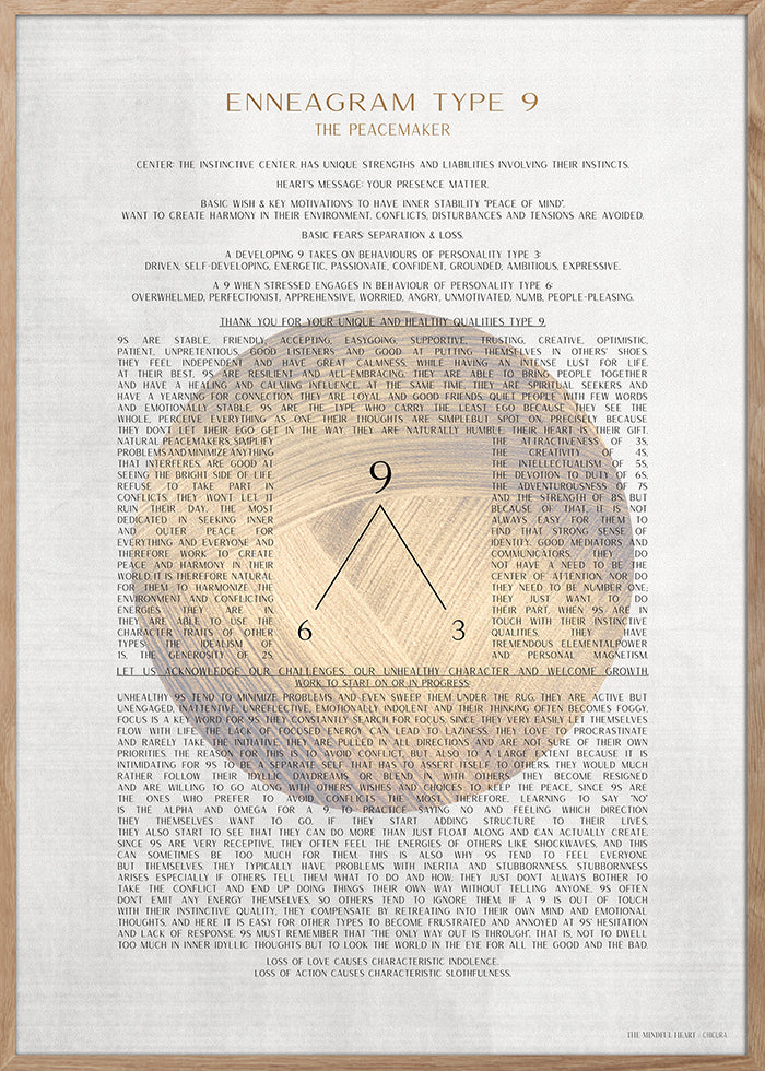 ChiCura Posters ENNEAGRAM TYPE 9 Posters / Enneagram 1. English Poster Quotes