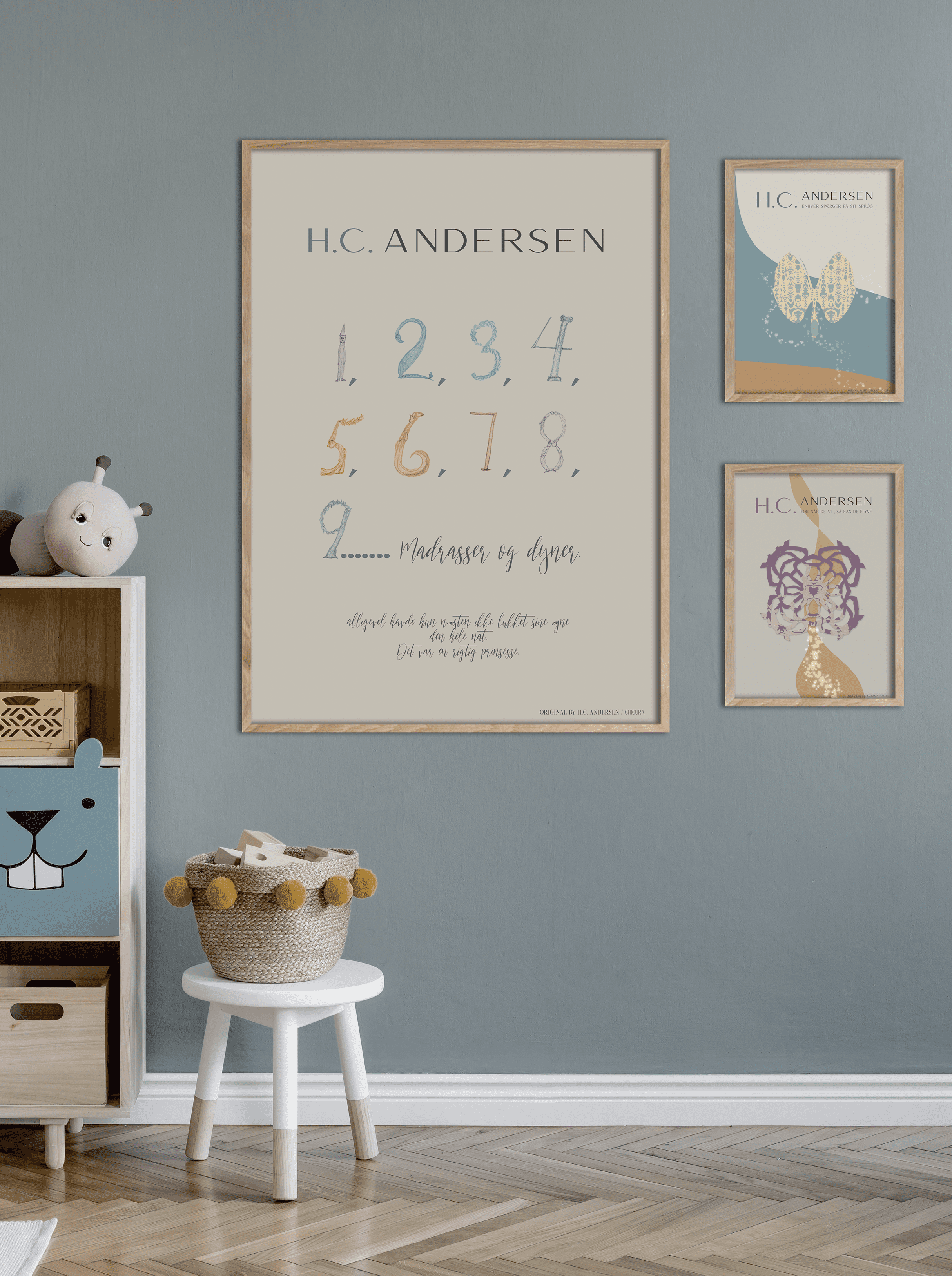 ChiCura Living, Art & Frames H.C. Andersen - 123 Art Cards Kids 2. Dansk Plakat Citater