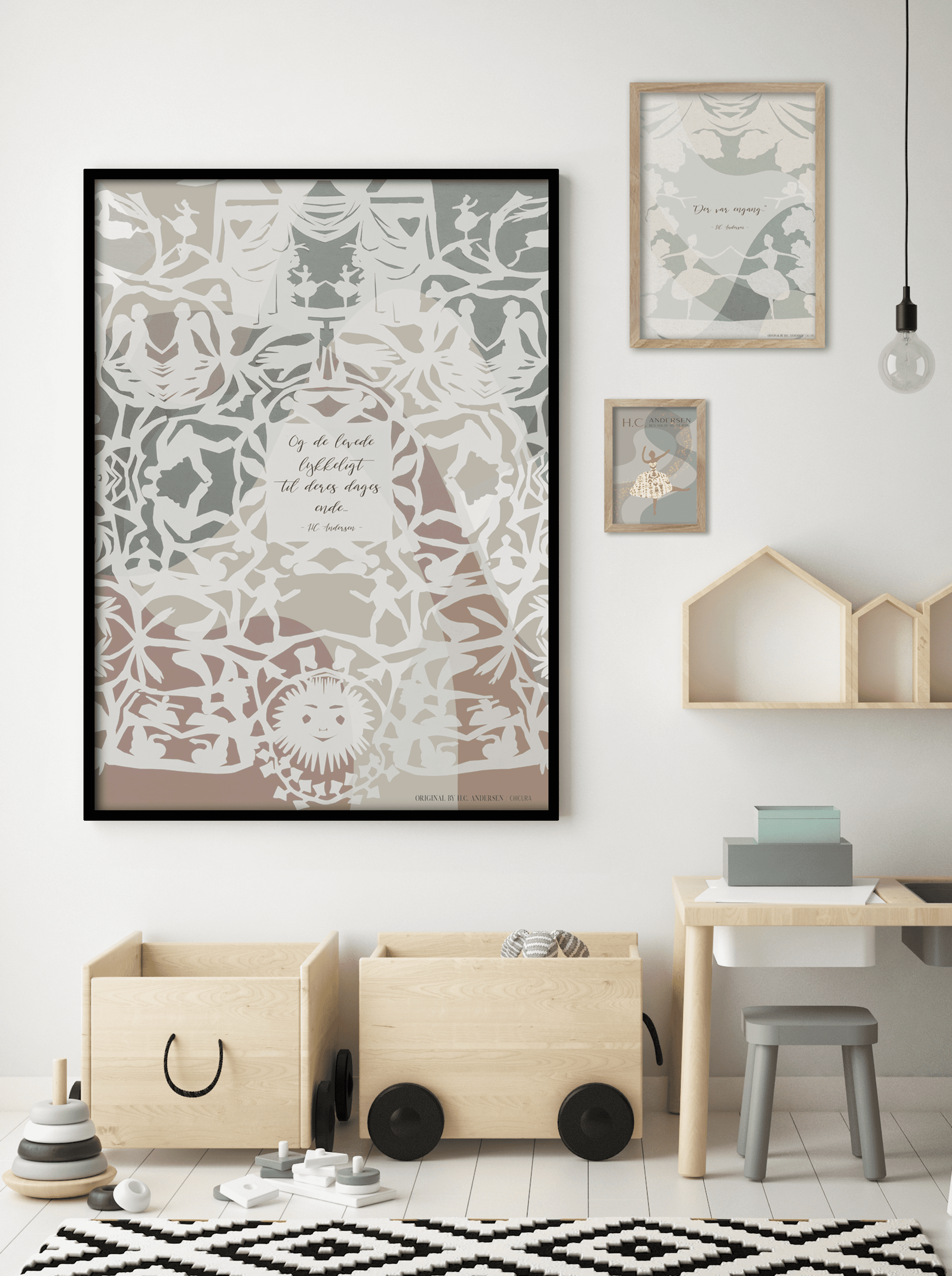 ChiCura Living, Art & Frames H.C. Andersen - Den Lille Danserinde Art Cards Kids 2. Dansk Plakat Citater