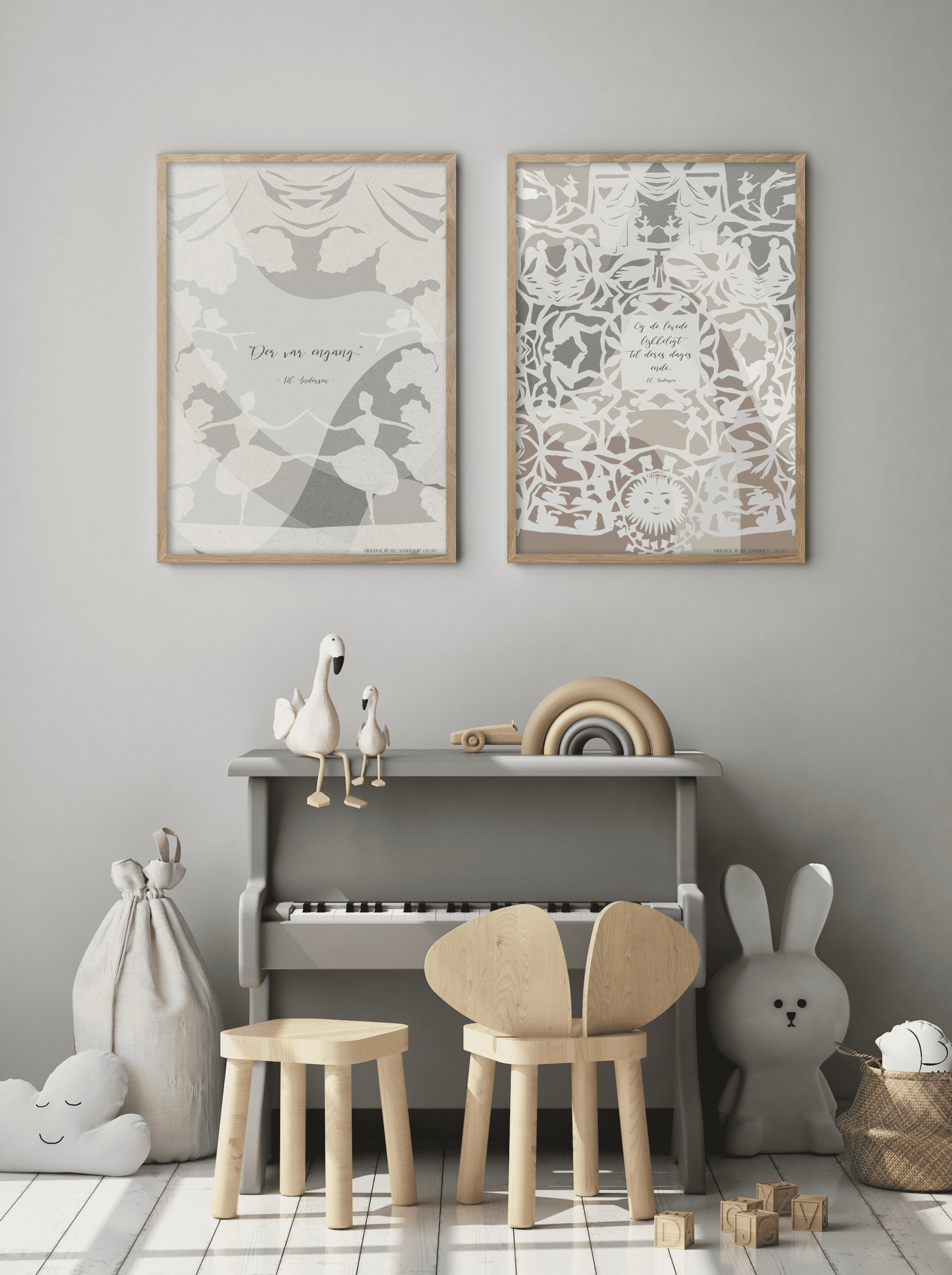 ChiCura Living, Art & Frames H.C. Andersen - Der var en gang Art Cards Kids 2. Dansk Plakat Citater