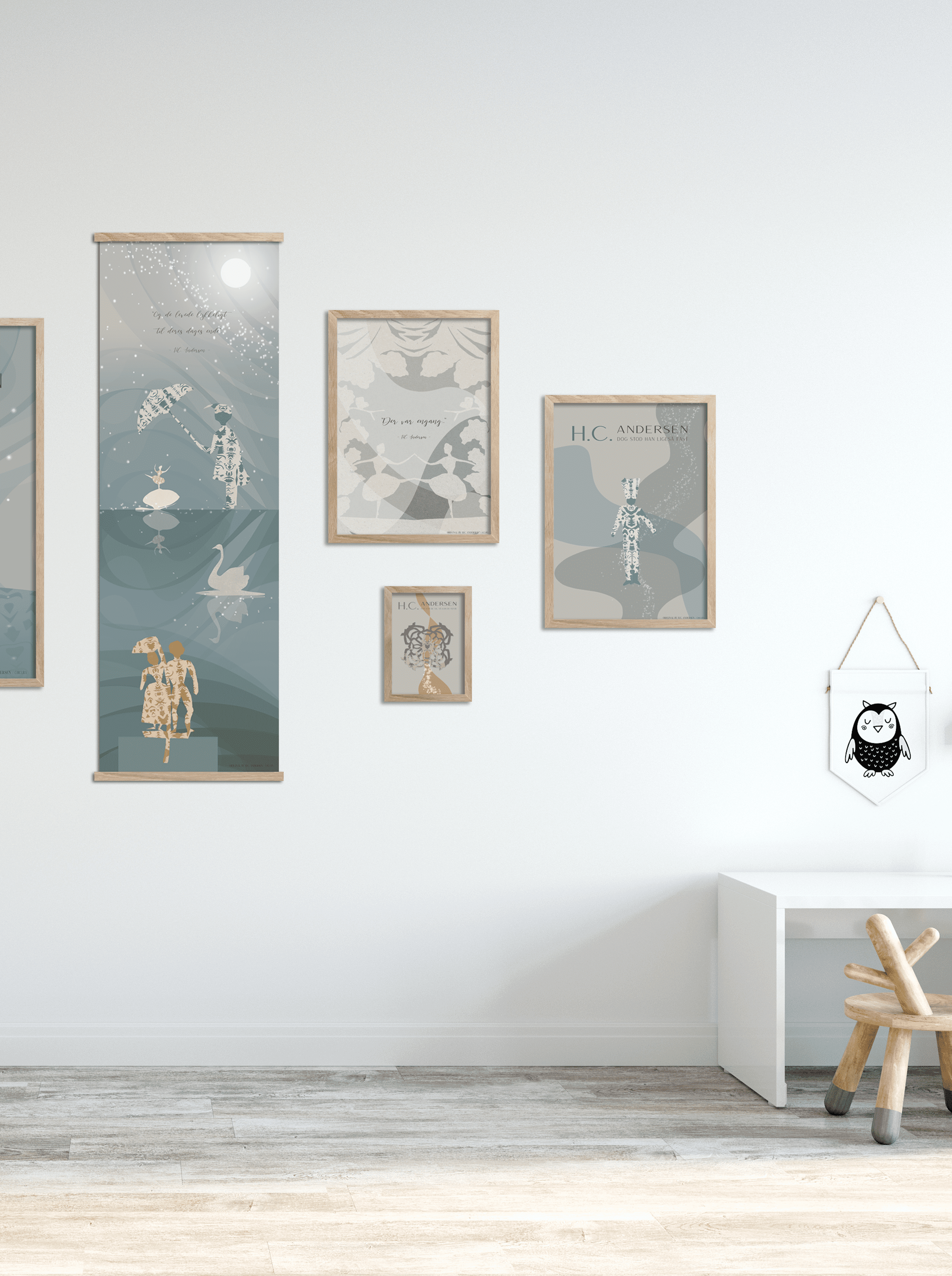 ChiCura Living, Art & Frames H.C. Andersen - Der var en gang Art Cards Kids 2. Dansk Plakat Citater