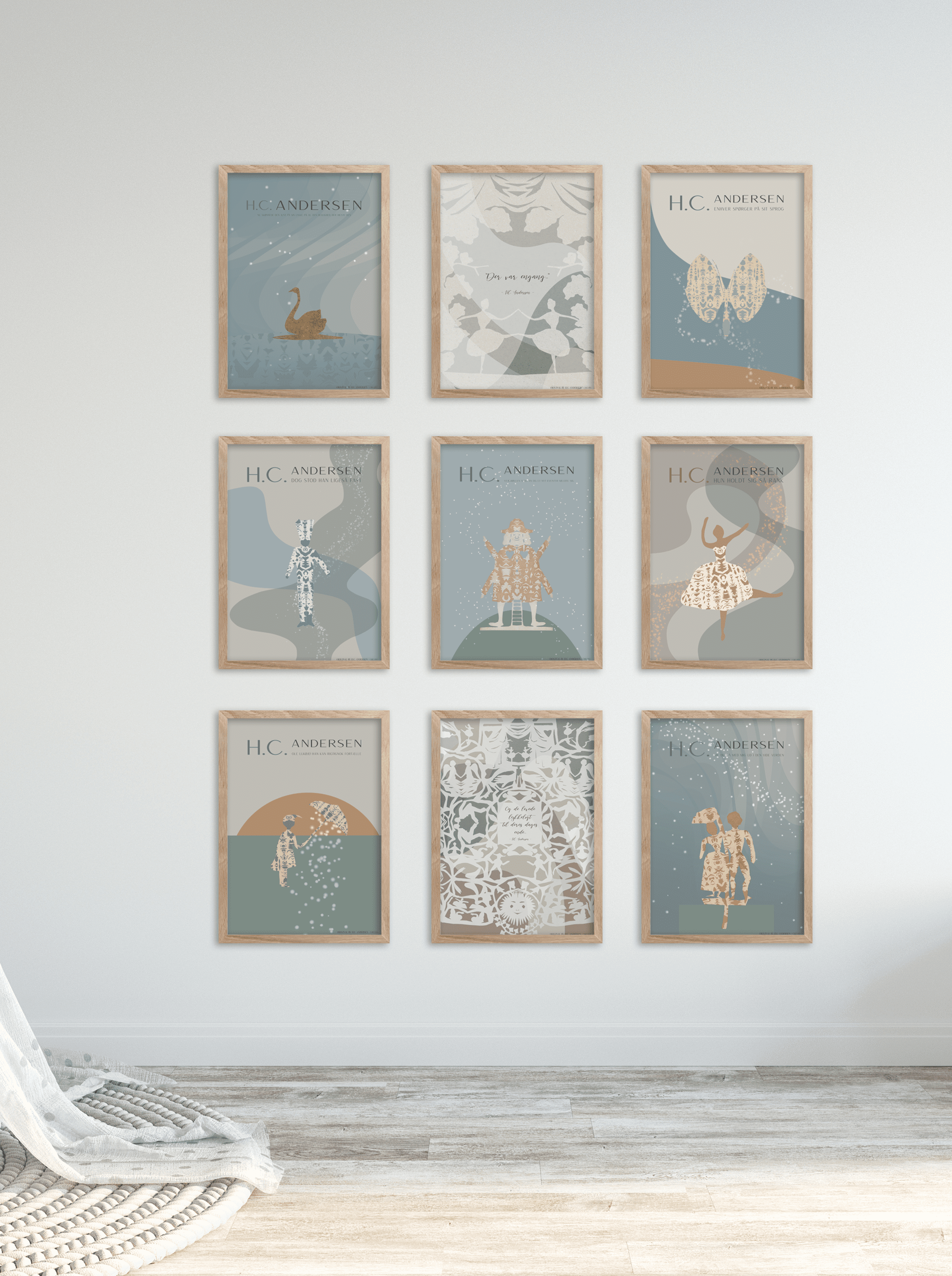 ChiCura Living, Art & Frames H.C. Andersen - Hyrdinden Og Skorstensfejeren Art Cards Kids 2. Dansk Plakat Citater