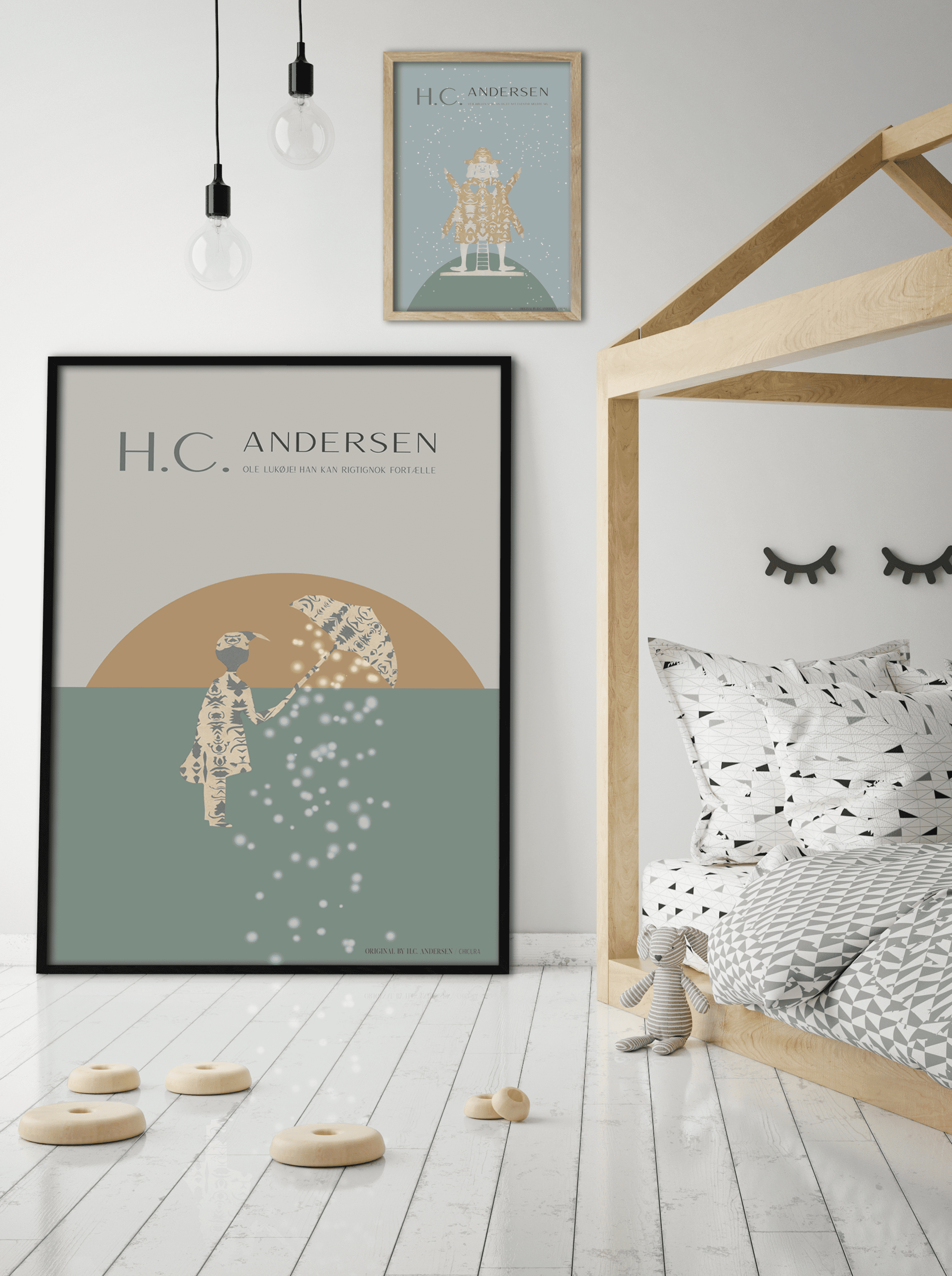 ChiCura Living, Art & Frames H.C. Andersen - Ole Lukøje Art Cards Kids 2. Dansk Plakat Citater