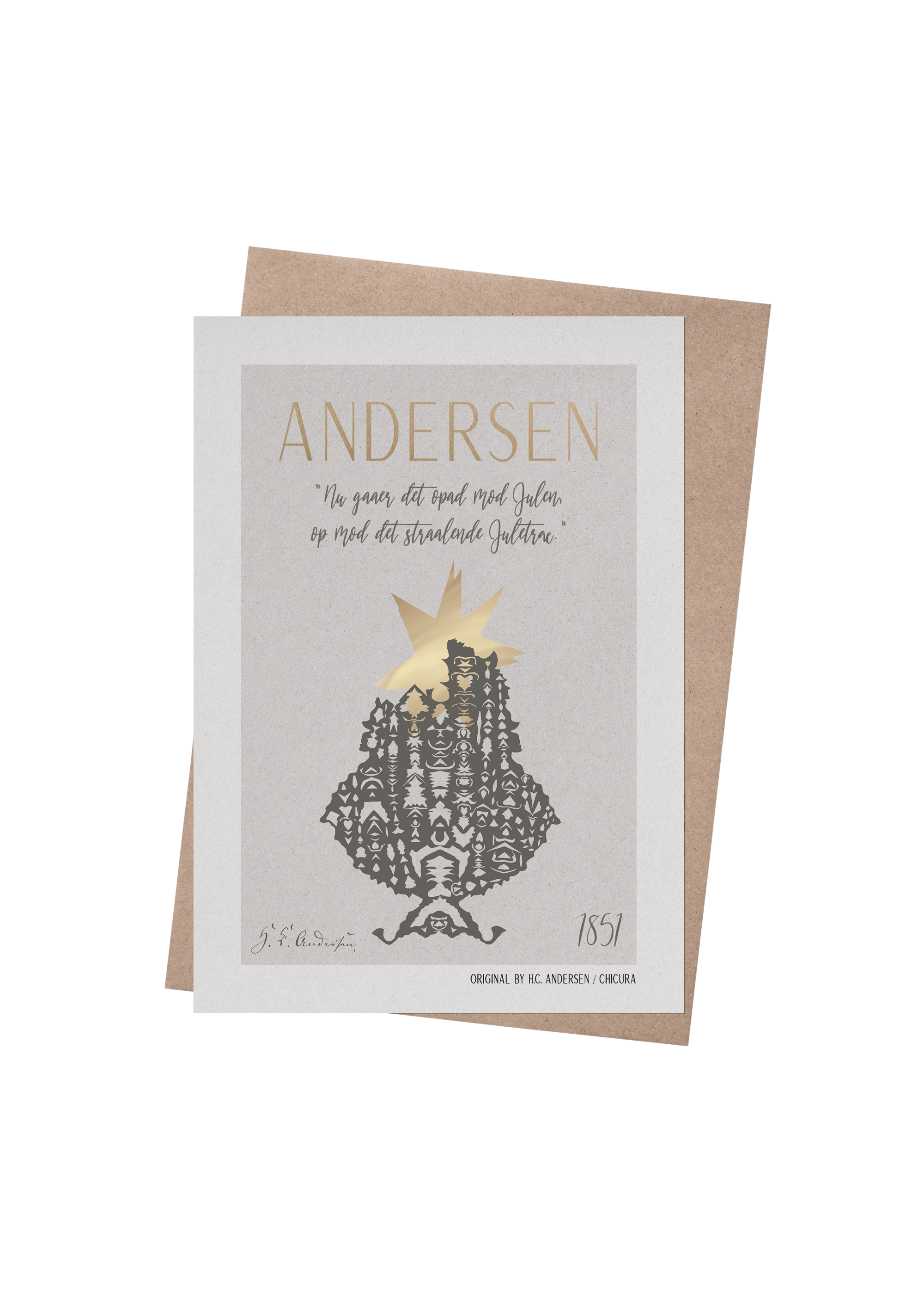 ChiCura Living, Art & Frames H.C. Andersen - Strålende Juletræ Art Cards Christmas 2. Dansk Plakat Citater
