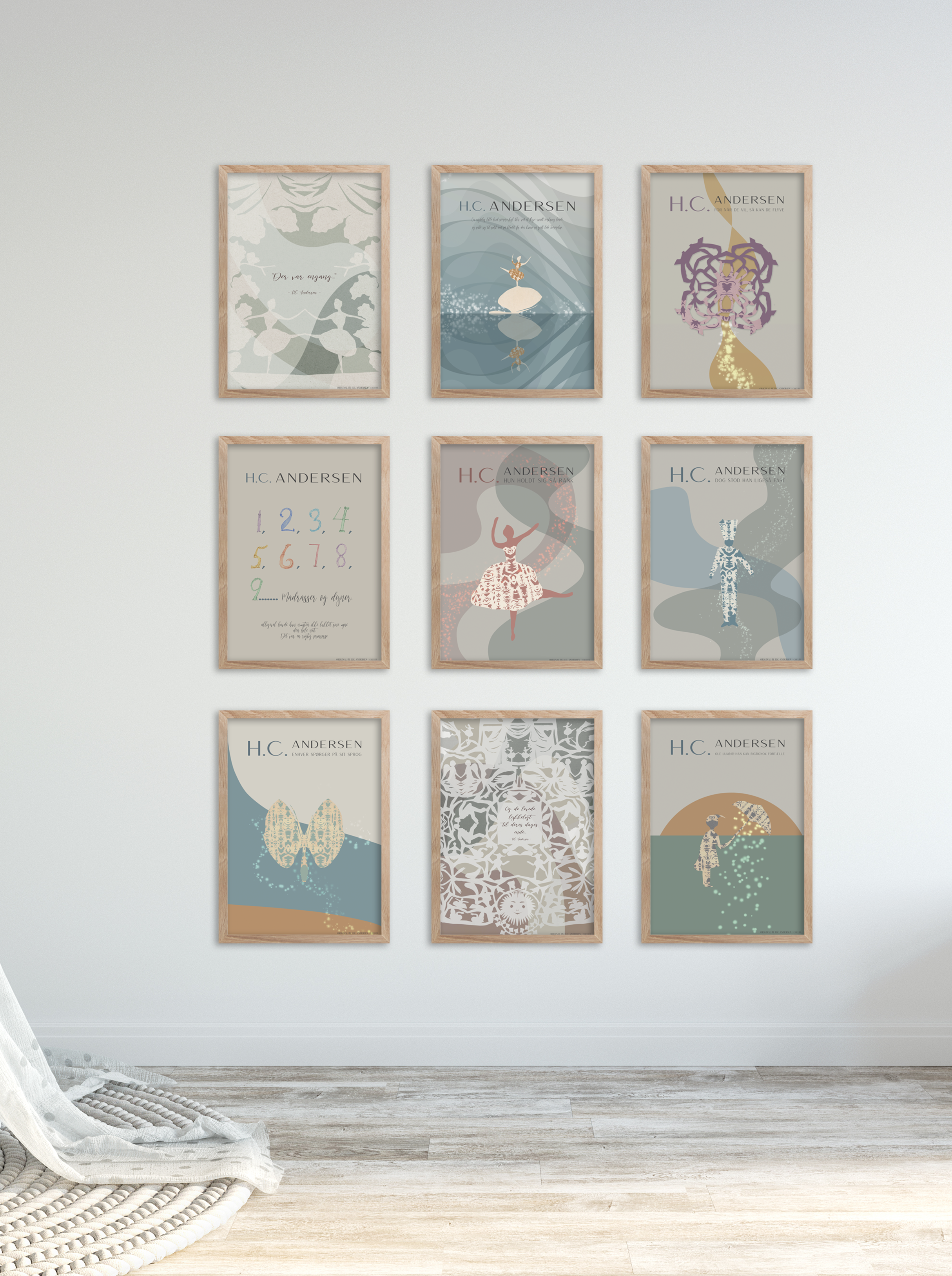 ChiCura Living, Art & Frames H.C. Andersen - Tommelise Art Cards Kids 2. Dansk Plakat Citater