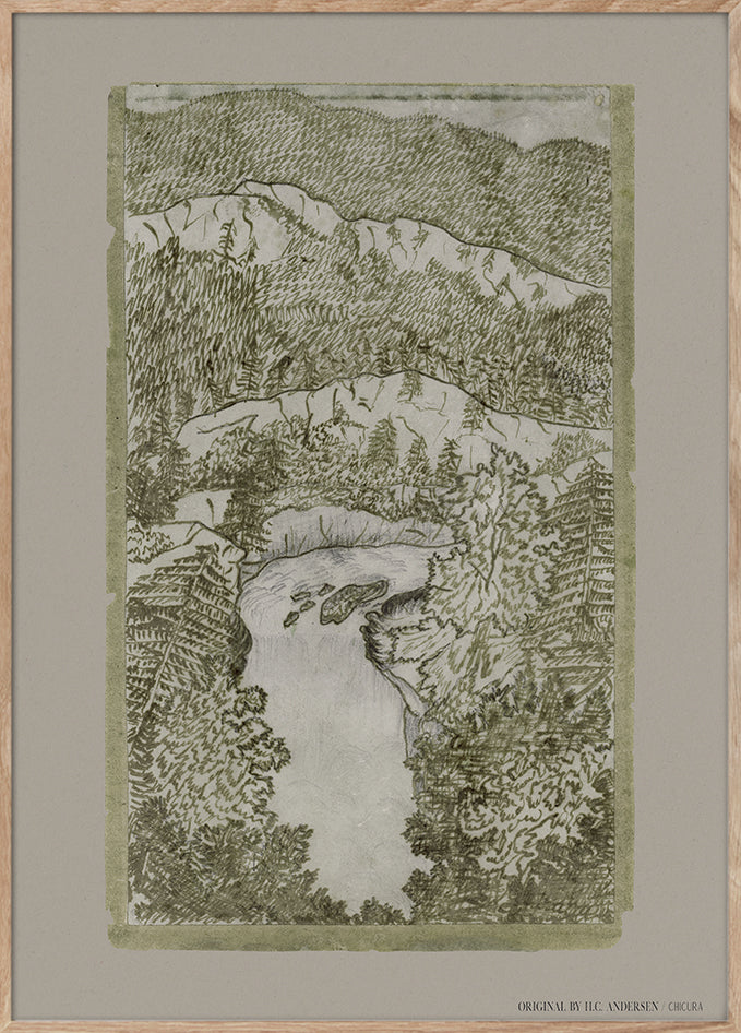 ChiCura Posters H.C. Andersen - Waterfall in Le Locle Posters / H.C. Andersen Multiple Color