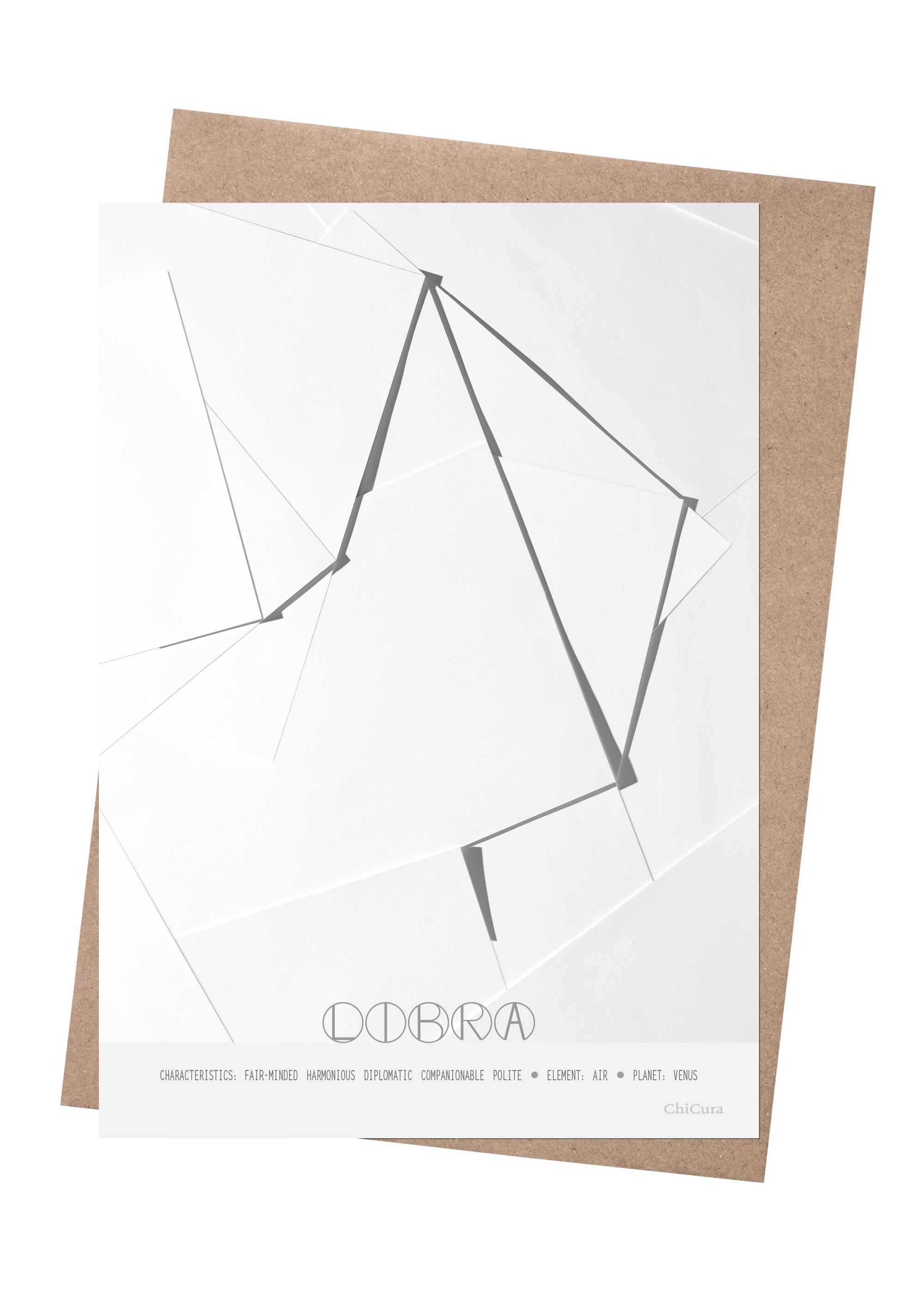 ChiCura Living, Art & Frames Libra - The Scales - A5 Posters / Zodiac Signs Black / White