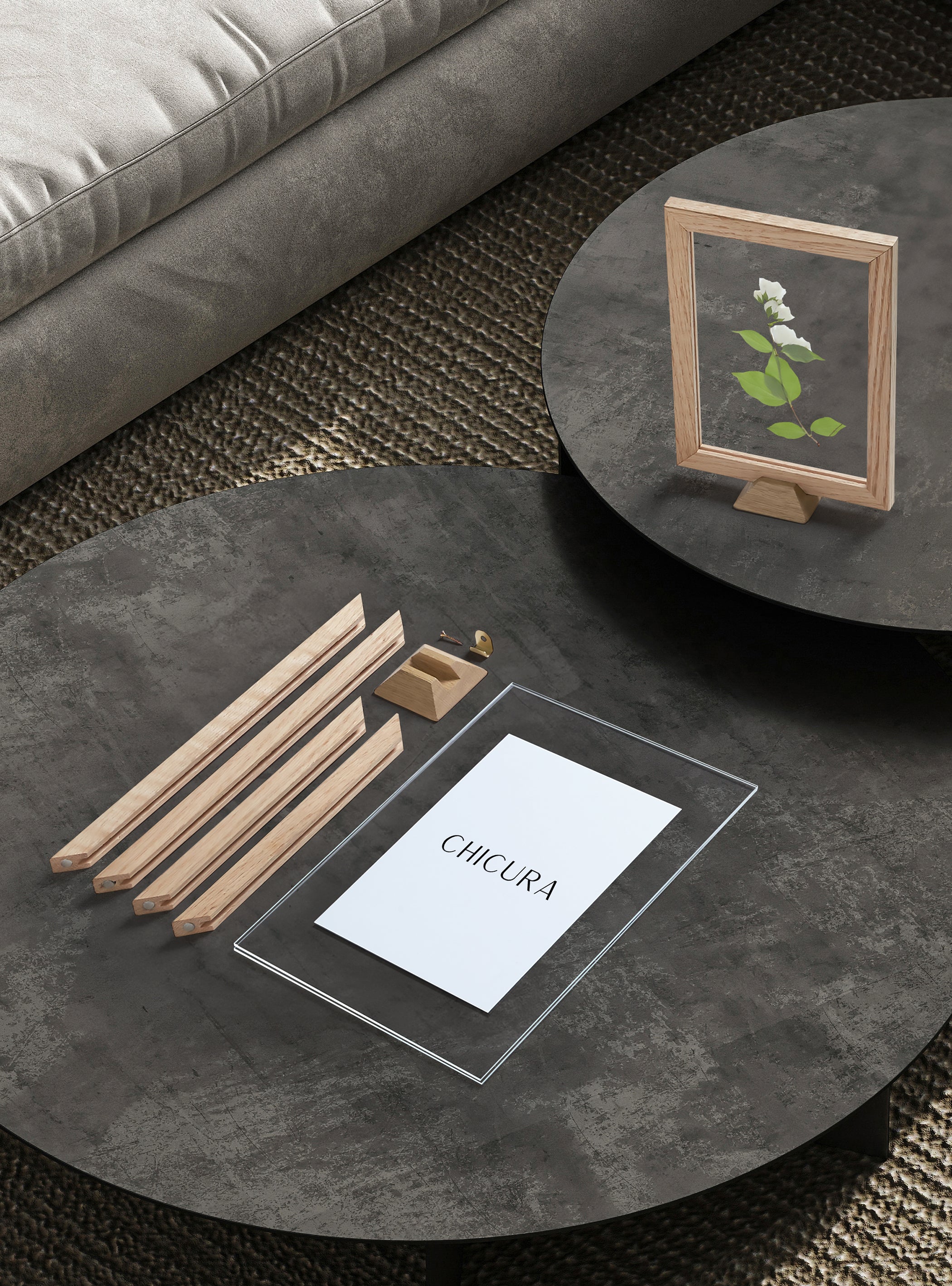 ChiCura Living, Art & Frames Linia Transparent Ramme - A4 - Egetræ Inkl. Støttefod Frames / Transparent Oak