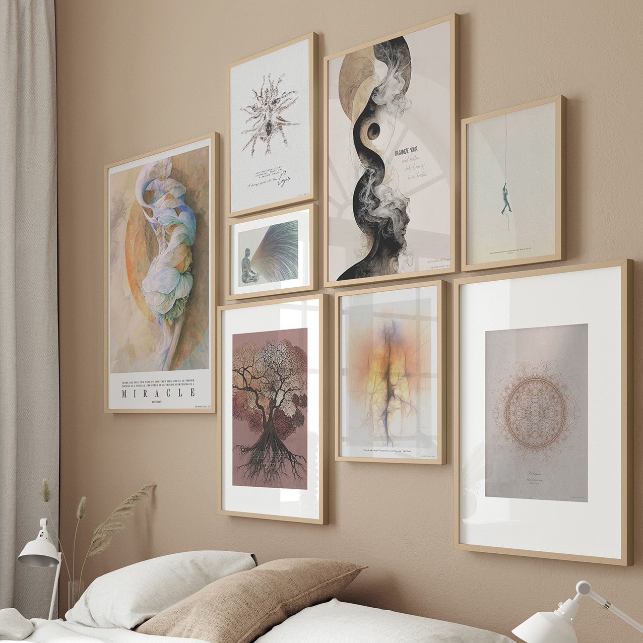 ChiCura Posters Mindful Heart - Billedvæg Nr. 7 - Med Egetræsrammer Posters / The Mindful Heart Gallery Walls 1. English Poster Quotes