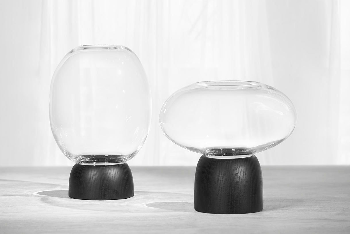 ChiCura Living, Art & Frames Morchella Vase Black/Clear Glass, h. 27 cm Living / Containers & Vases Black / Clear