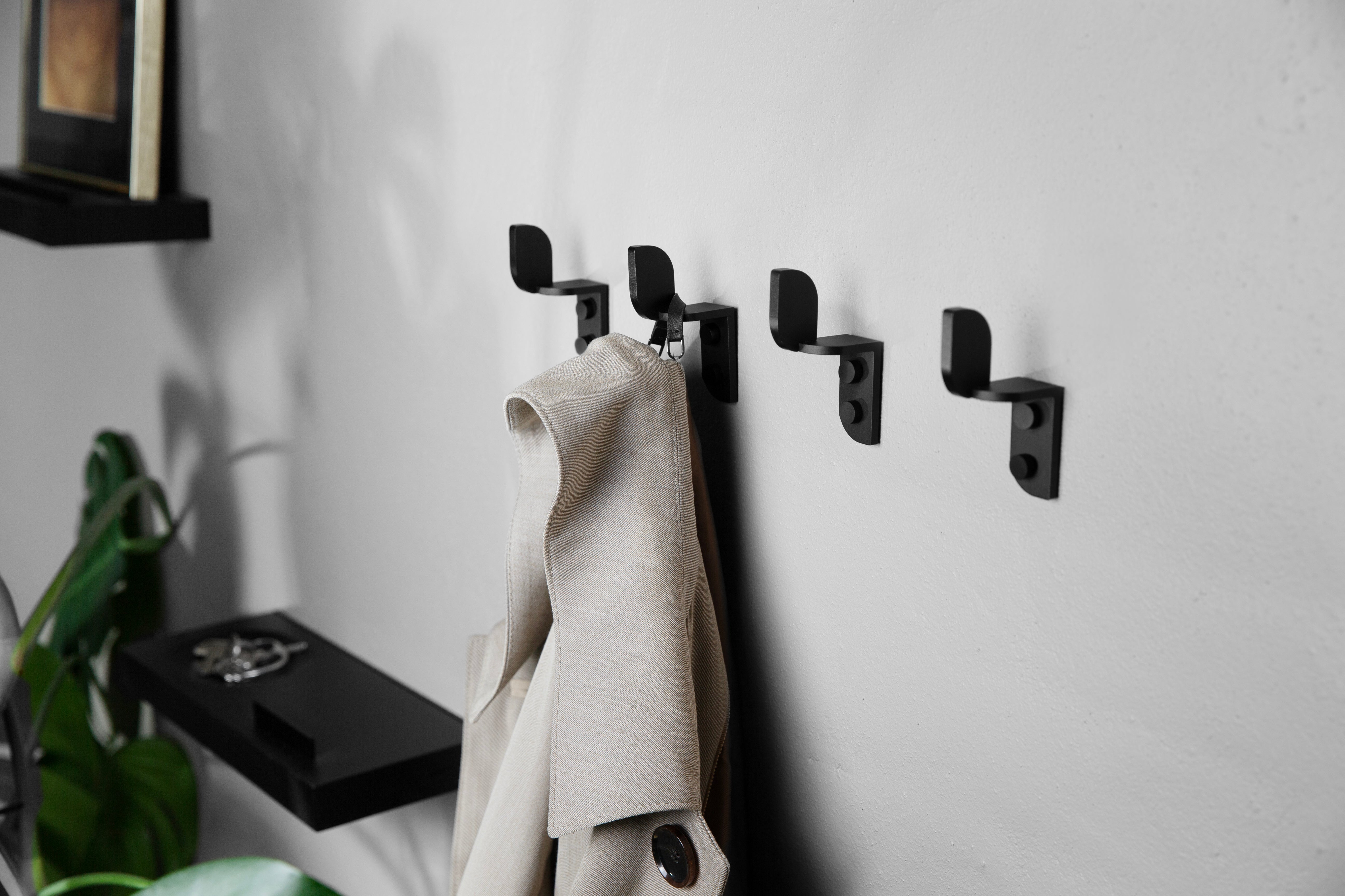 ChiCura Living, Art & Frames Tabula Knager Sort (2 stk.) Living / Shelves, Racks & Hooks Black