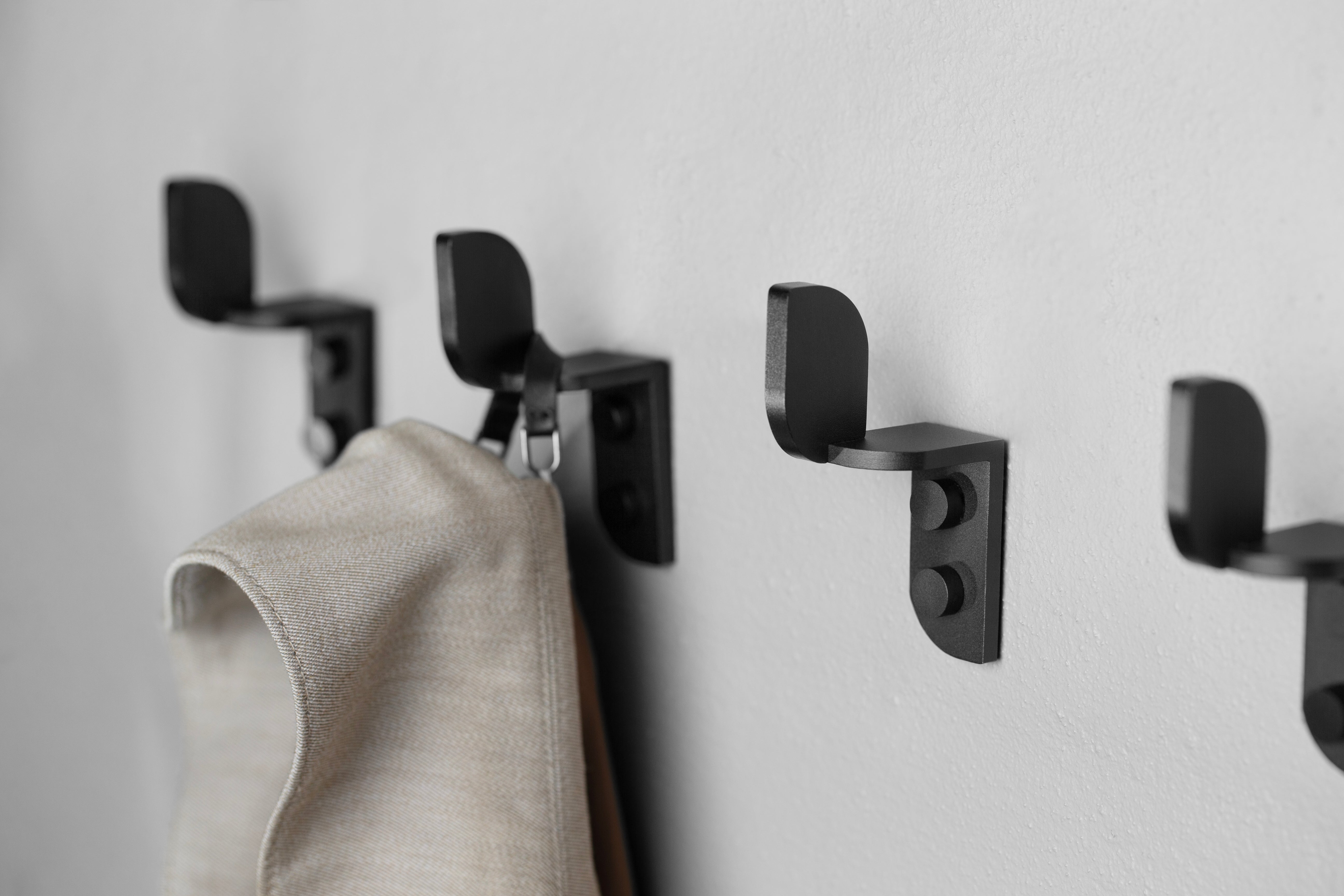 ChiCura Living, Art & Frames Tabula Knager Sort (2 stk.) Living / Shelves, Racks & Hooks Black