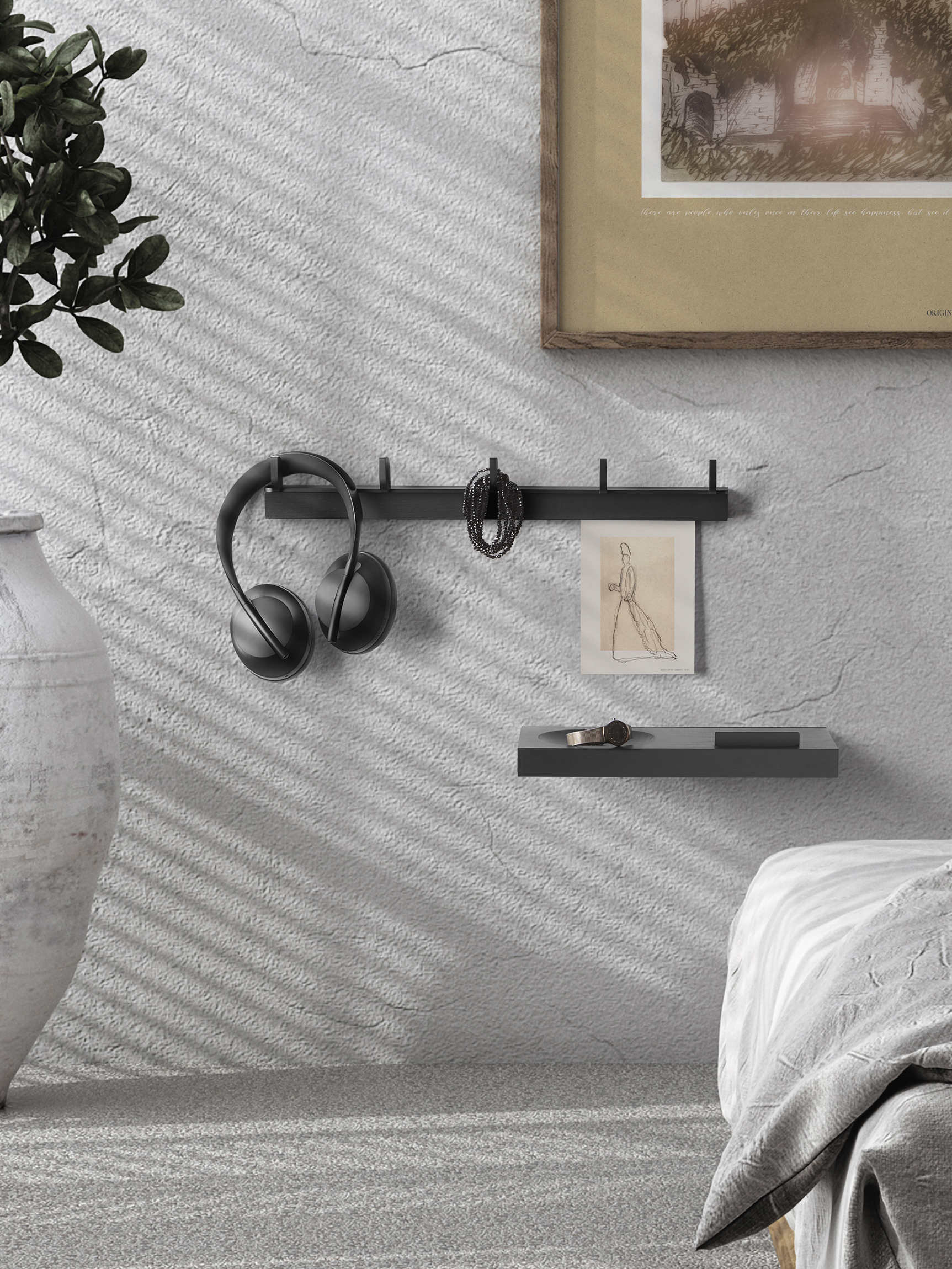 ChiCura Living, Art & Frames Tabula Knagerække Sort - 45 cm Living / Shelves Black