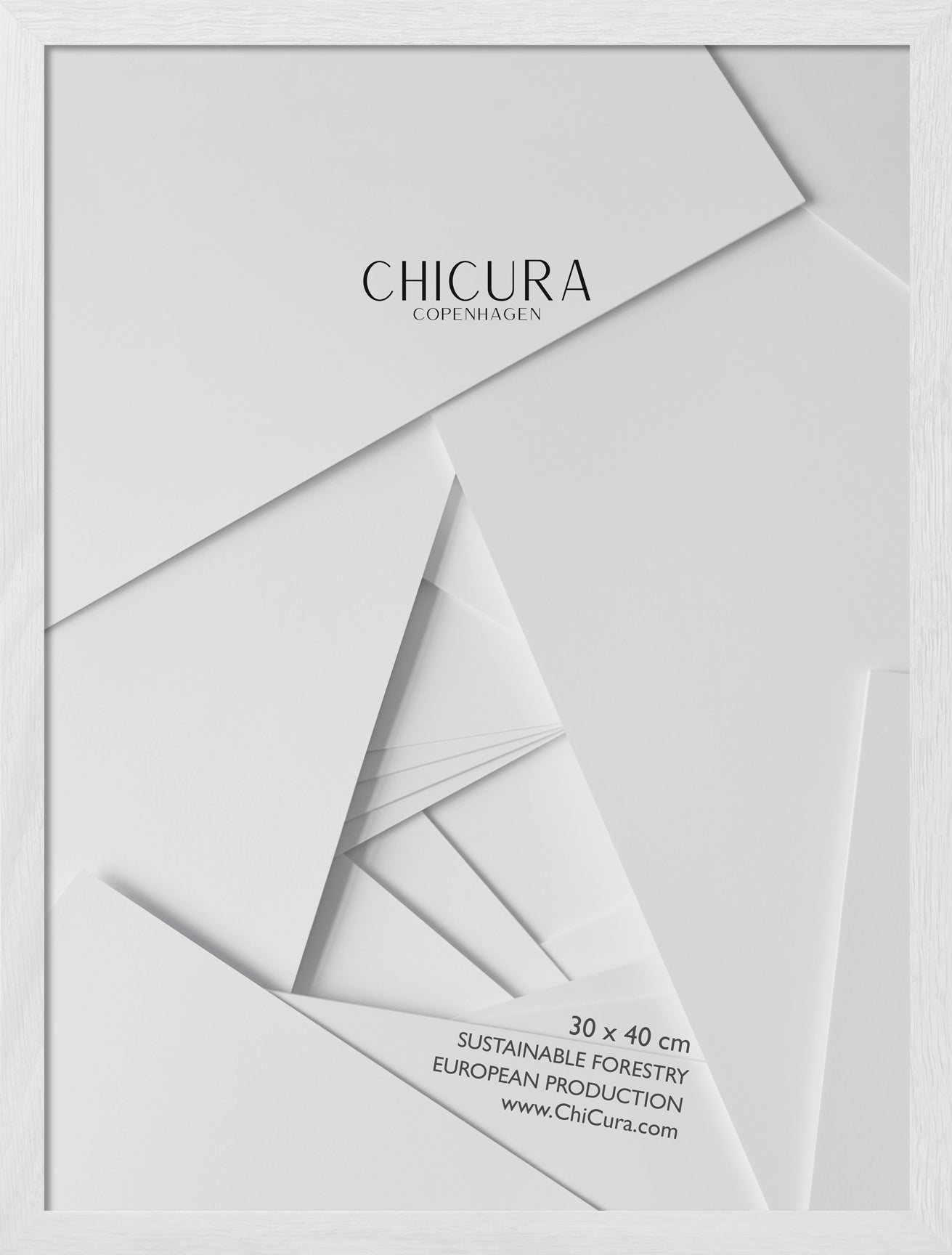 ChiCura Living, Art & Frames Træramme - 30x40cm - Hvid - Akrylglas Frames / Wood Solid White