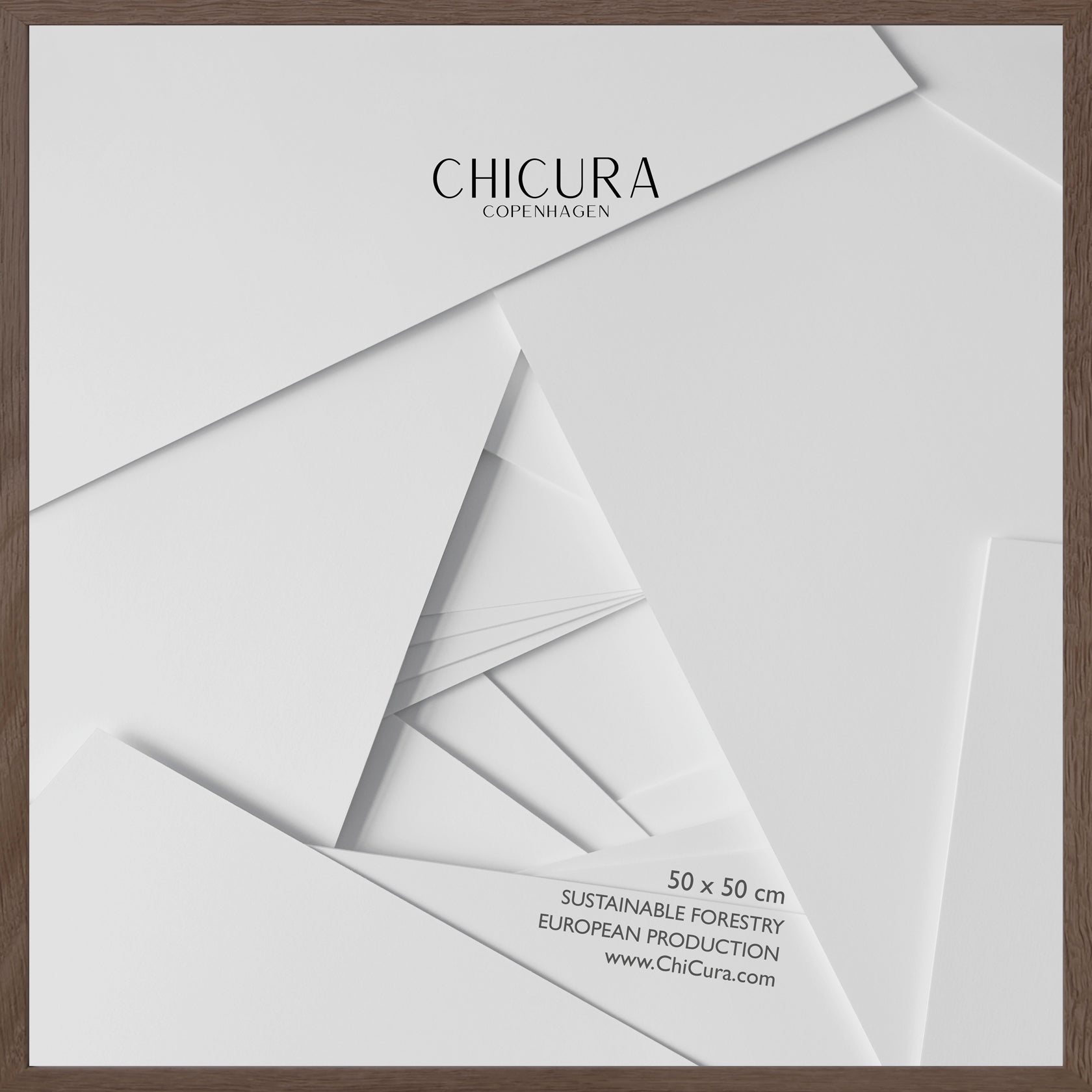 ChiCura Living, Art & Frames Træramme - 50x50cm - Brun Egetræ - Glas Frames / Wood Solid Dark Oak