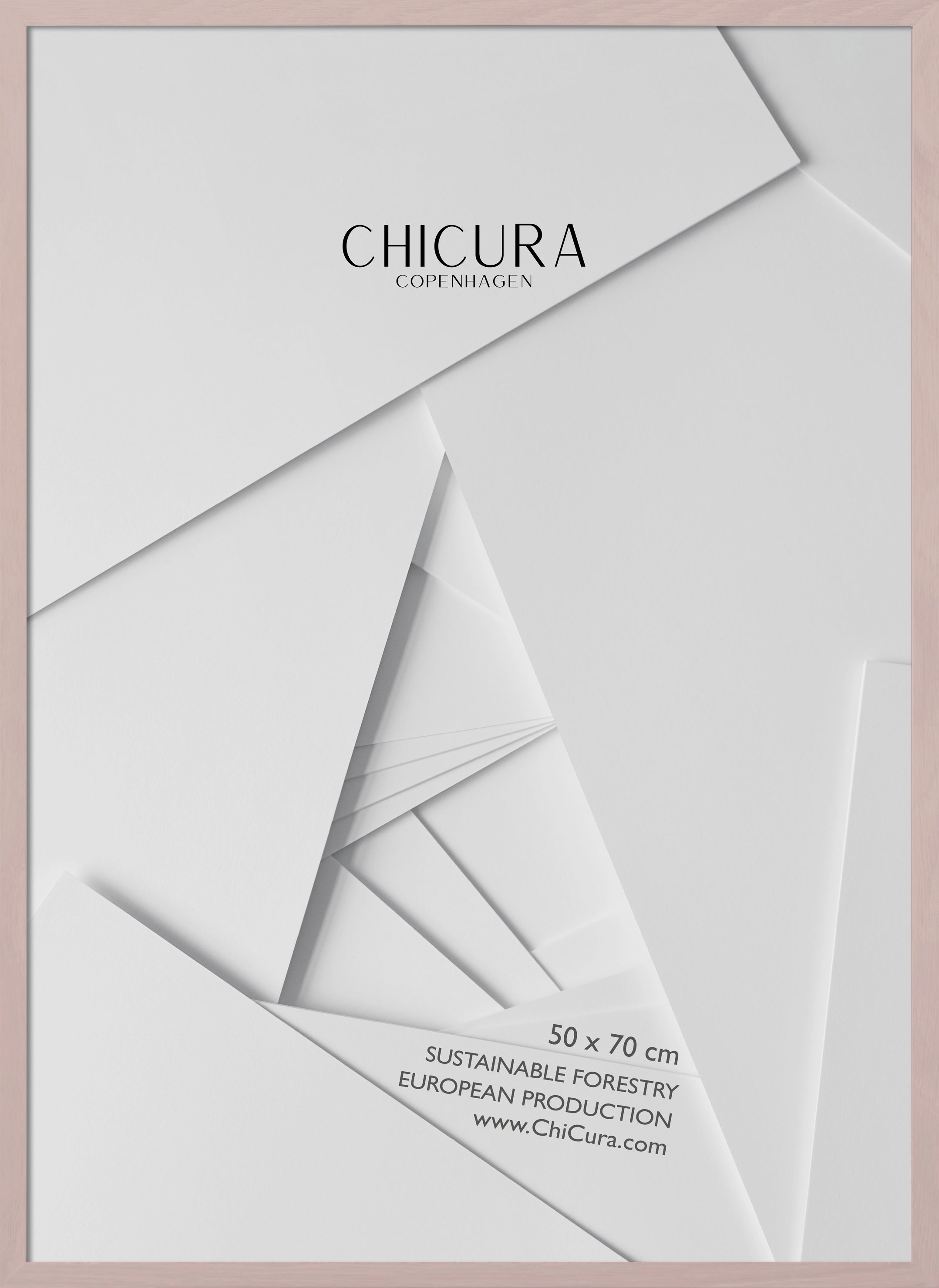 ChiCura Living, Art & Frames Træramme - 50x70cm - Rosa - Glas Frames / Wood Solid Rose