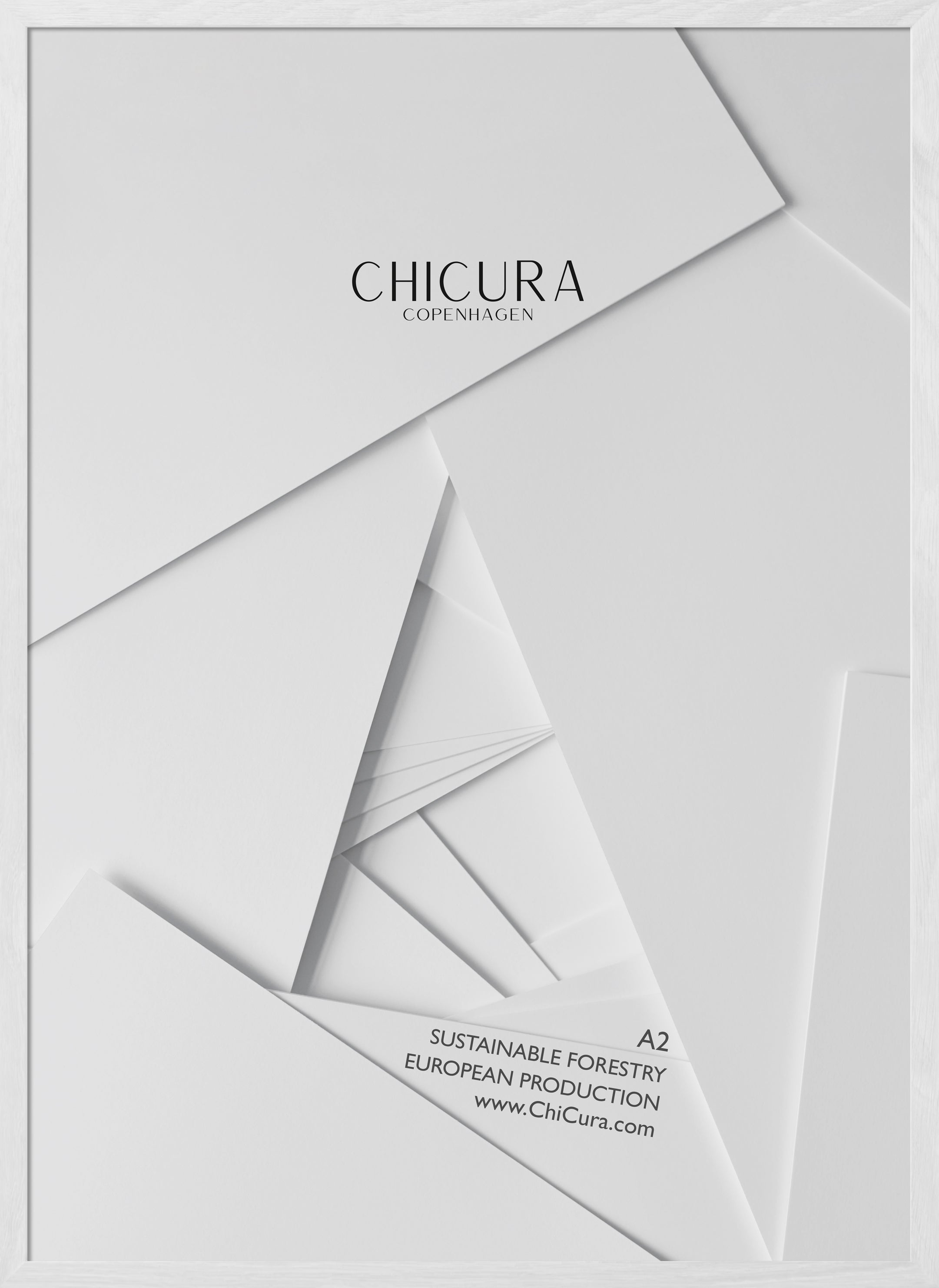 ChiCura Living, Art & Frames Træramme - A2 - Hvid - Anti-reflektiv Akrylglas Frames / Wood Solid White