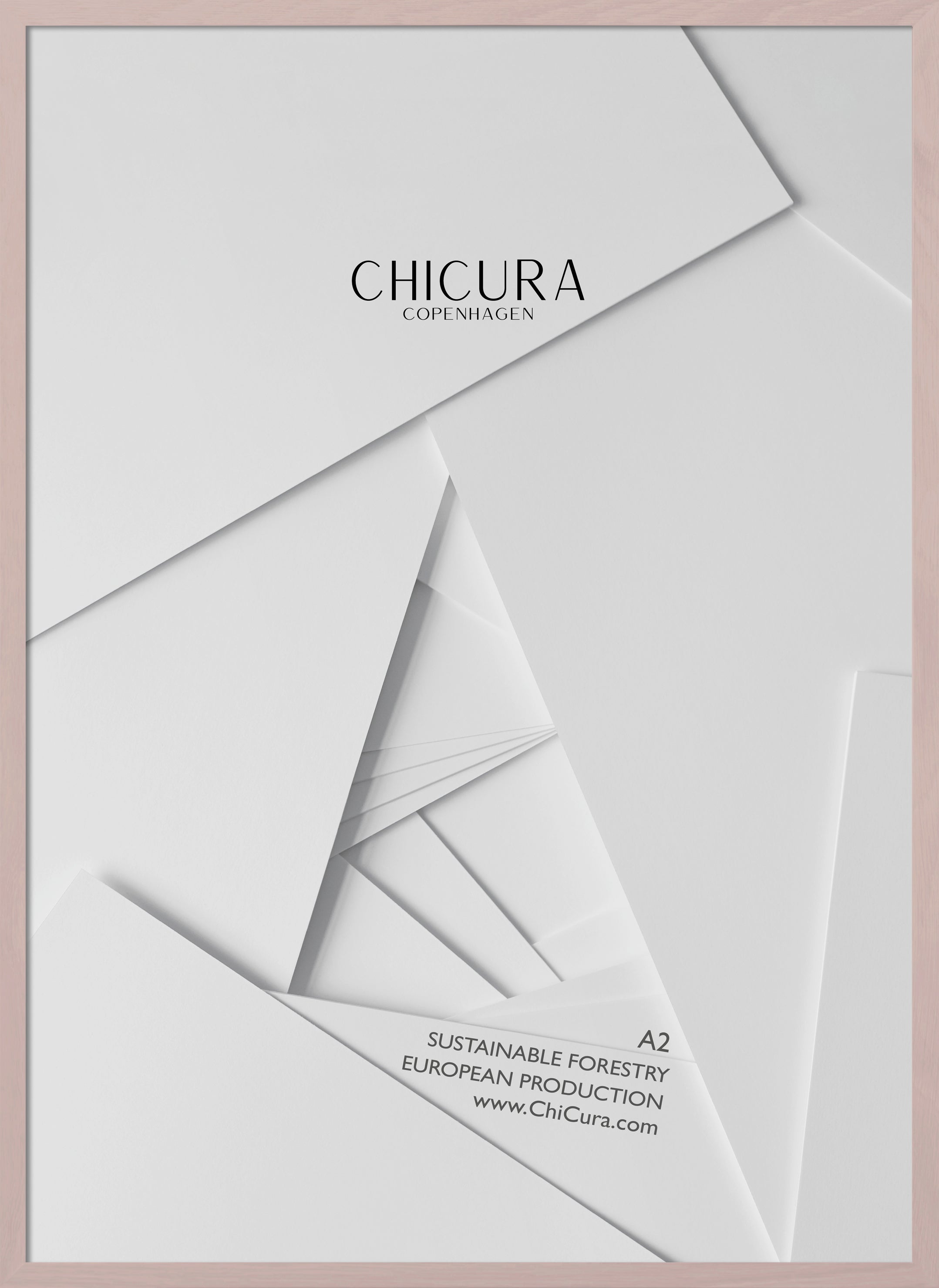 ChiCura Living, Art & Frames Træramme - A2 - Rosa - Glas Frames / Wood Solid Rose