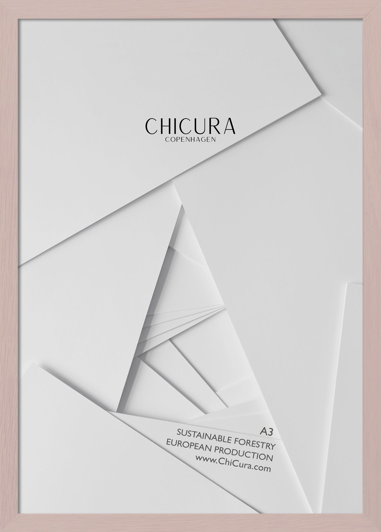 ChiCura Living, Art & Frames Træramme - A3 - Rosa - Glas Frames / Wood Solid Rose
