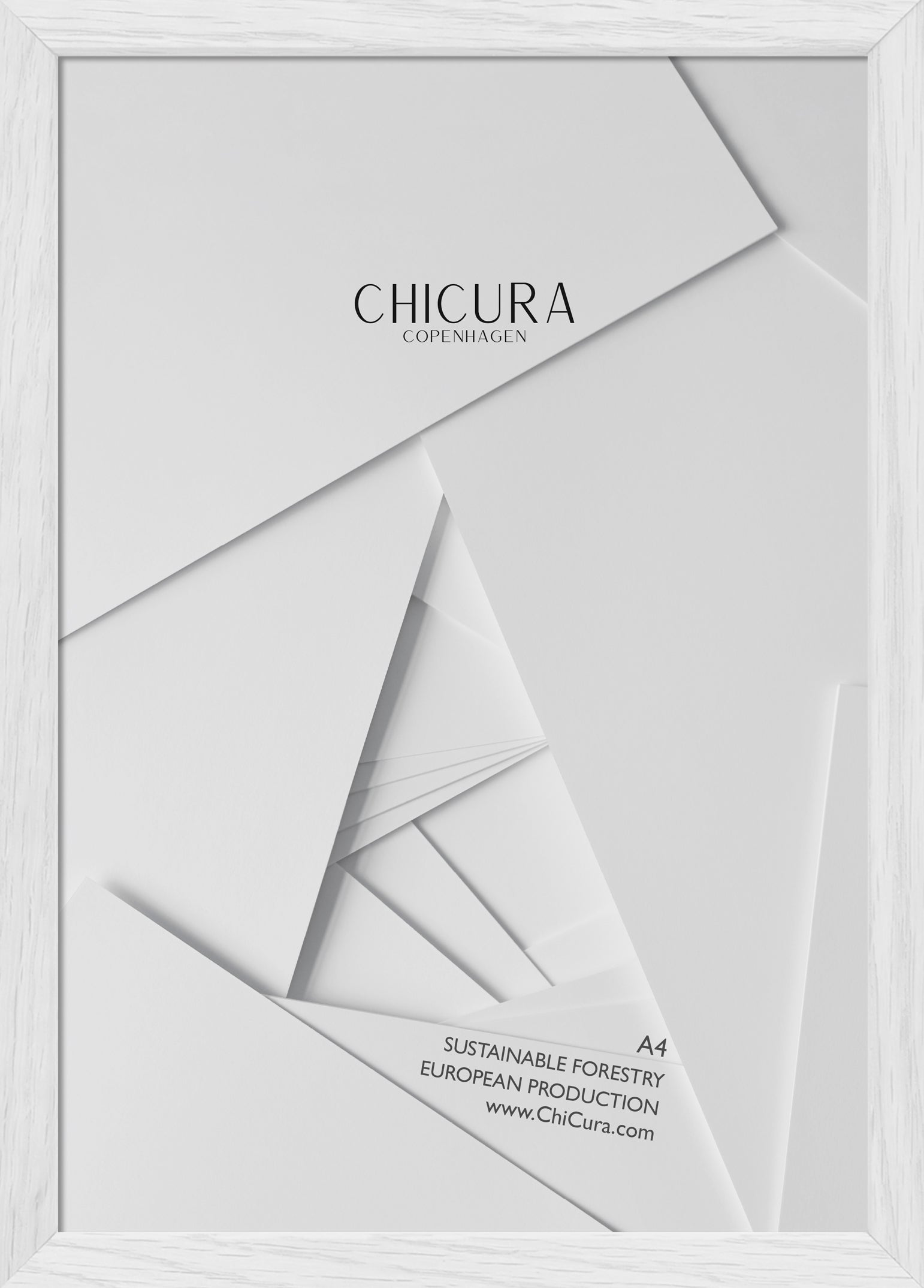 ChiCura Living, Art & Frames Træramme - A4 - Hvid - Glas Frames / Wood Solid White