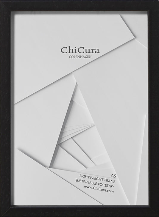 ChiCura Living, Art & Frames Træramme - A5 - Sort - Anti-reflektiv Akrylglas Frames / Wood Solid Black