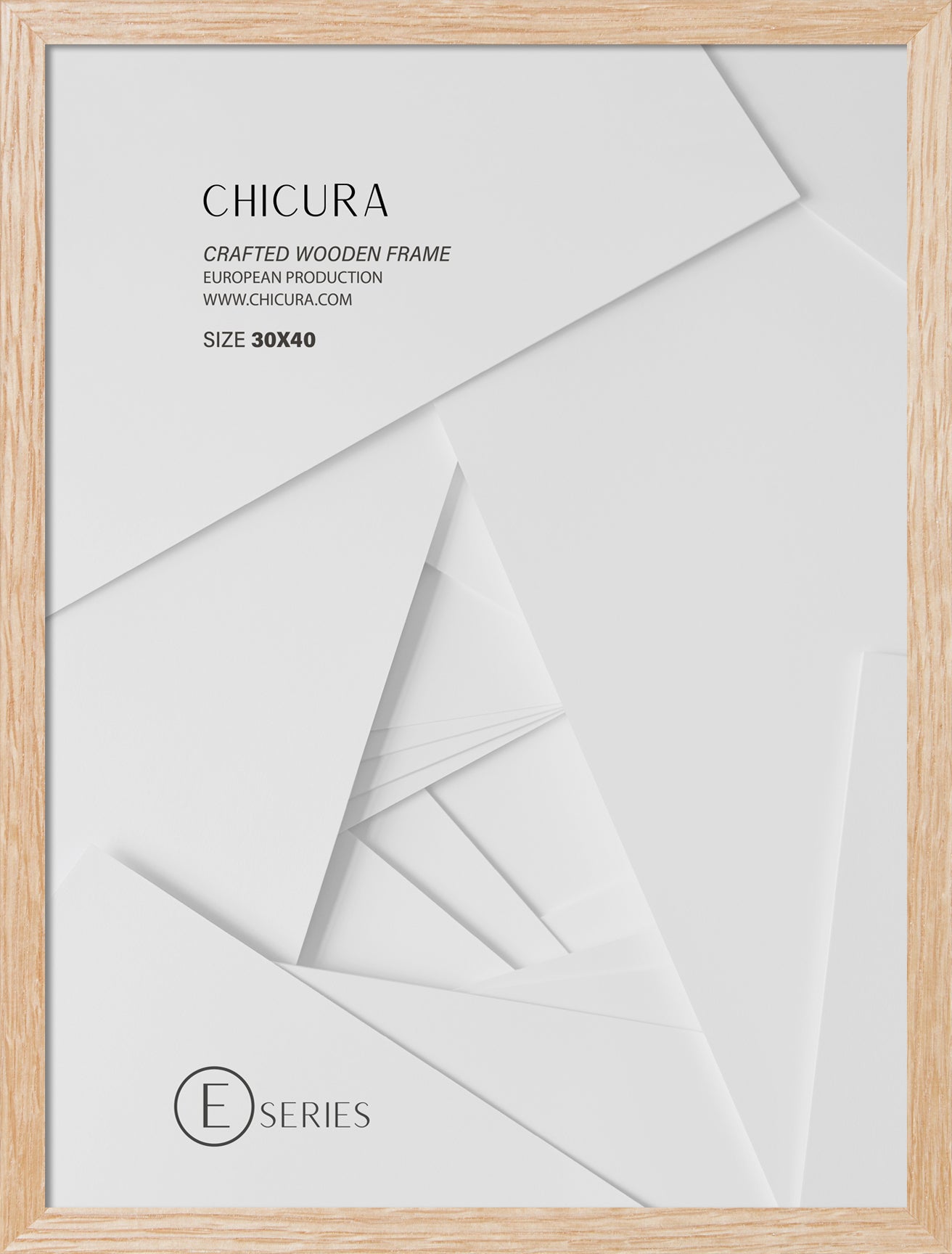ChiCura Living, Art & Frames Træramme E - 30x40cm - Egetræ - Glas Frames / Wood E-Series Oak