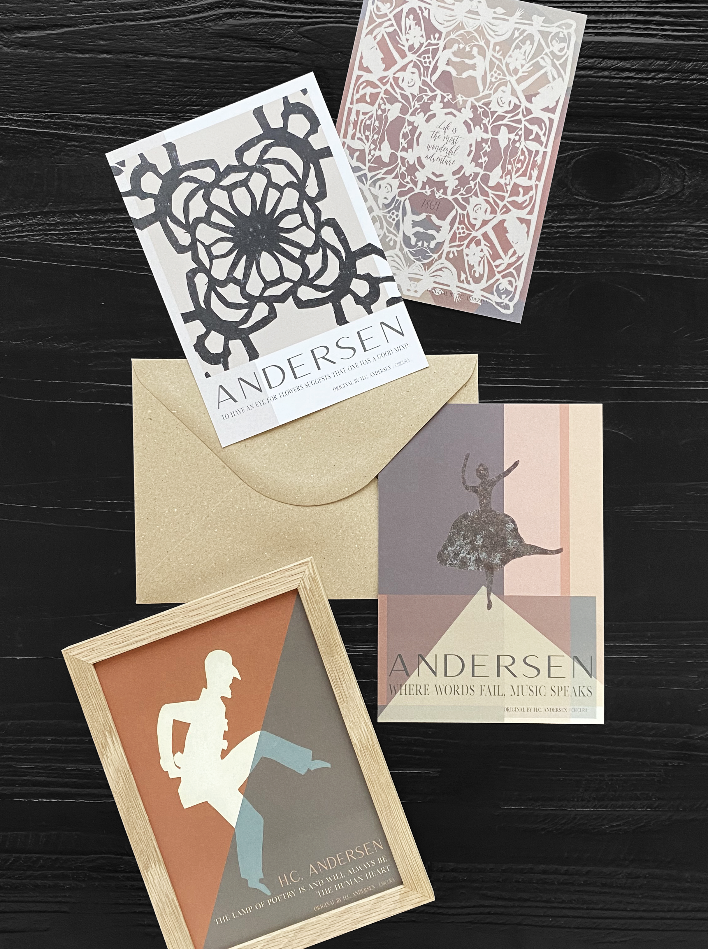 ChiCura Living, Art & Frames Vintage Flower Deco CC4 - A5 Art Cards Multiple Color
