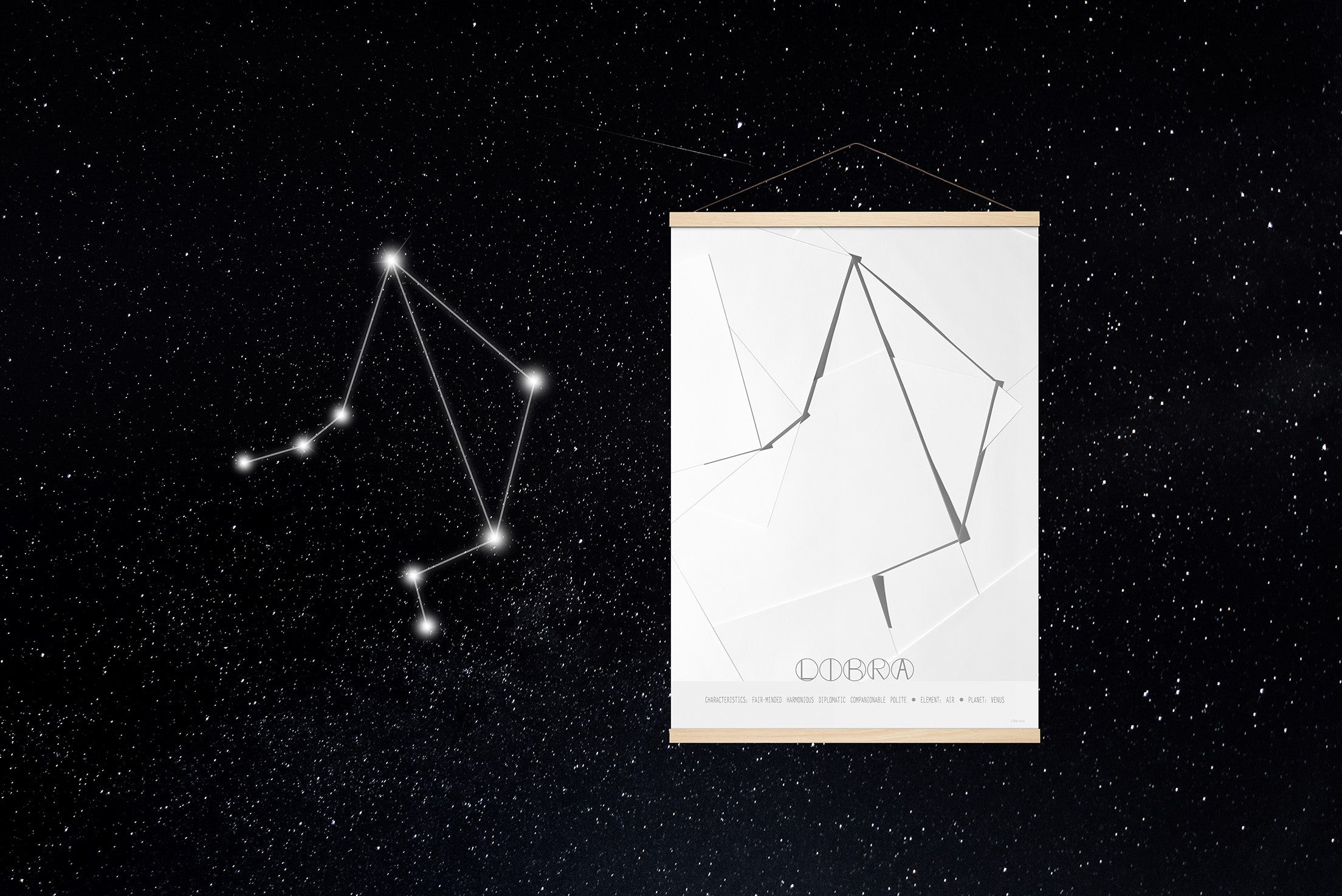 ChiCura Posters Virgo - The Virgin - 50x70cm Posters / Zodiac Signs Black / White