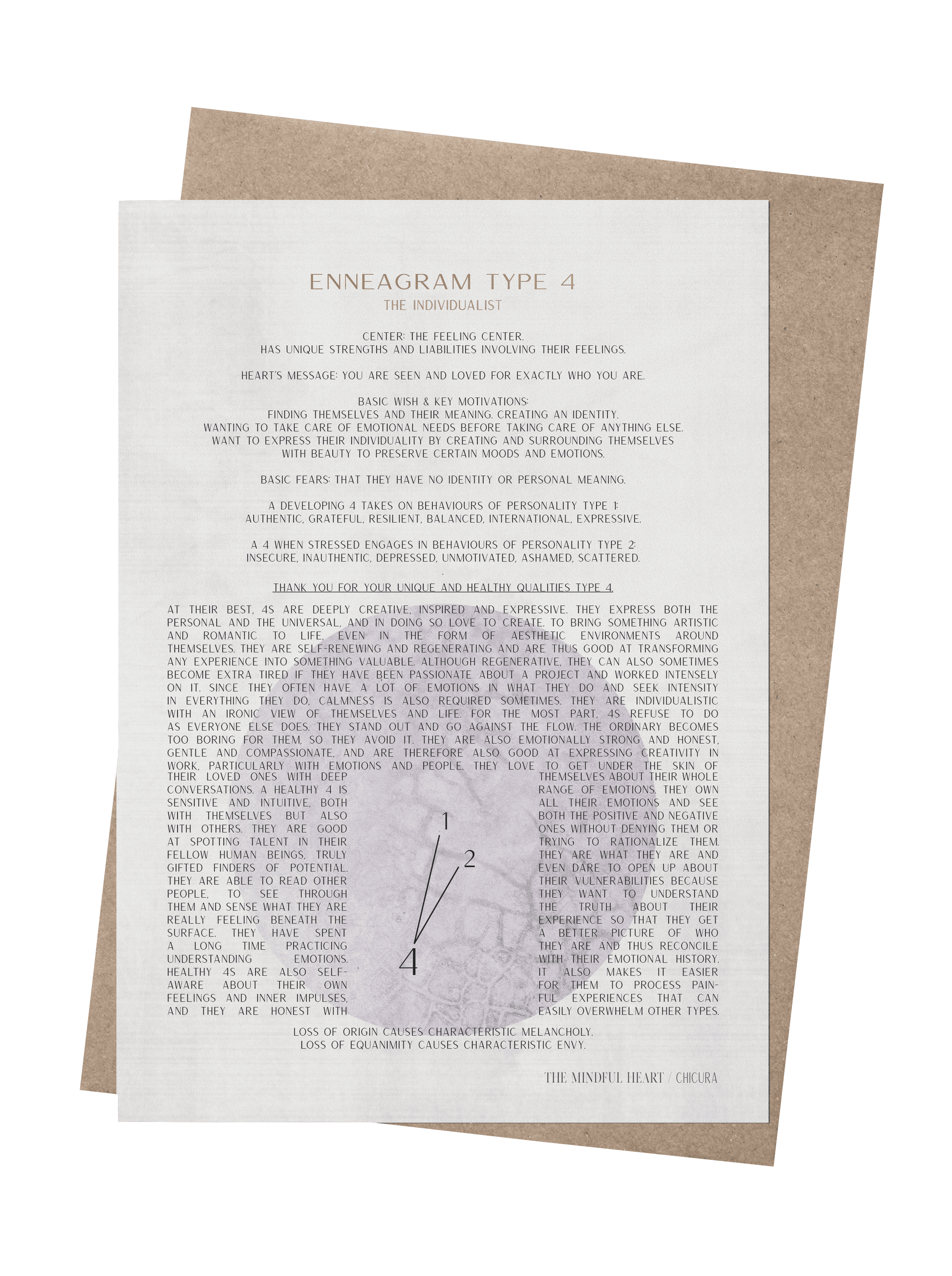 ChiCura Living, Art & Frames ENNEAGRAM TYPE 4 Posters / Enneagram 1. English Poster Quotes