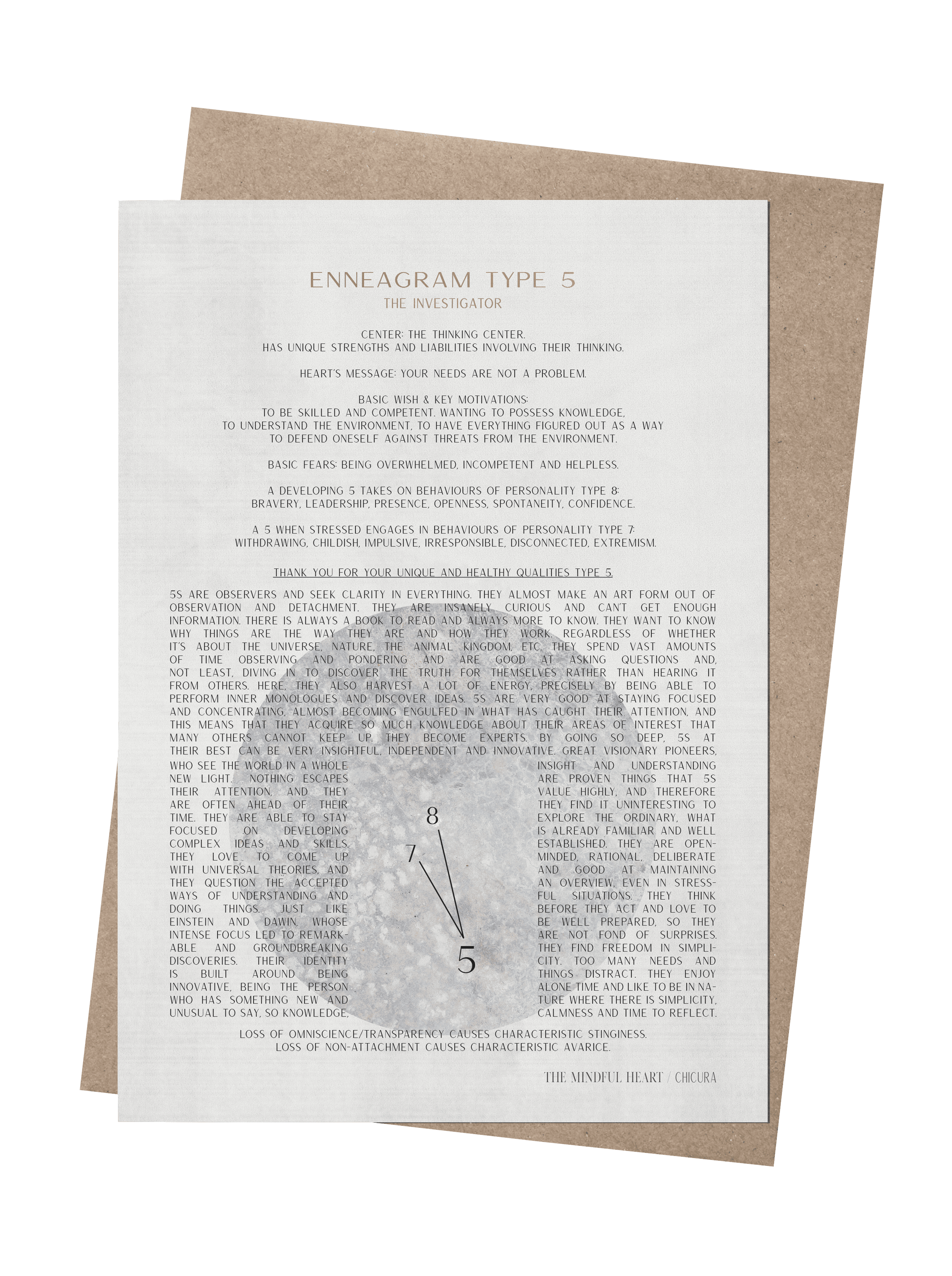 ChiCura Living, Art & Frames ENNEAGRAM TYPE 5 Posters / Enneagram 1. English Poster Quotes