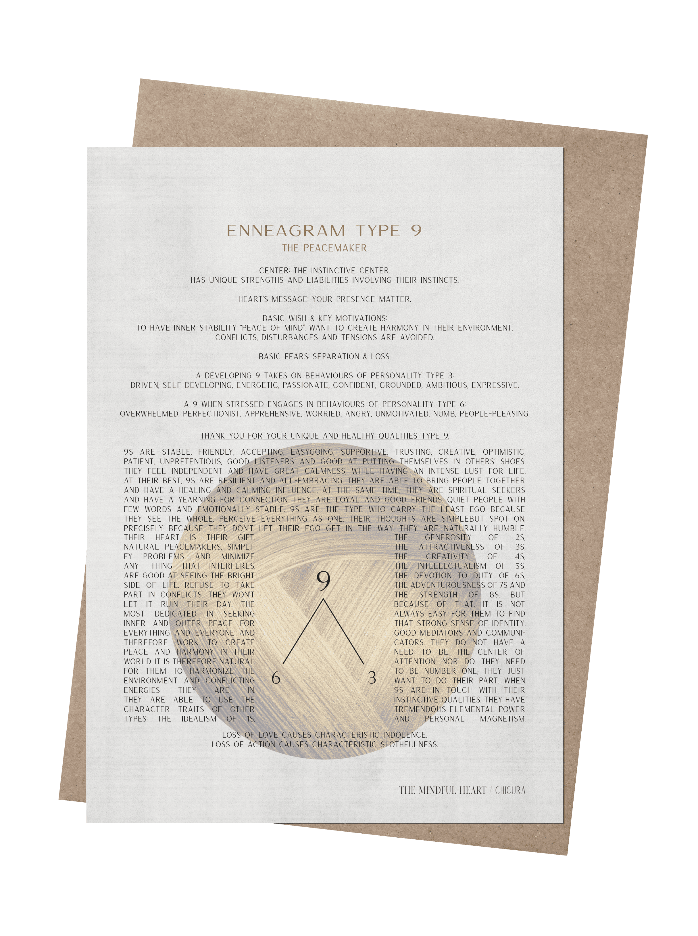 ChiCura Living, Art & Frames ENNEAGRAM TYPE 9 Posters / Enneagram 1. English Poster Quotes