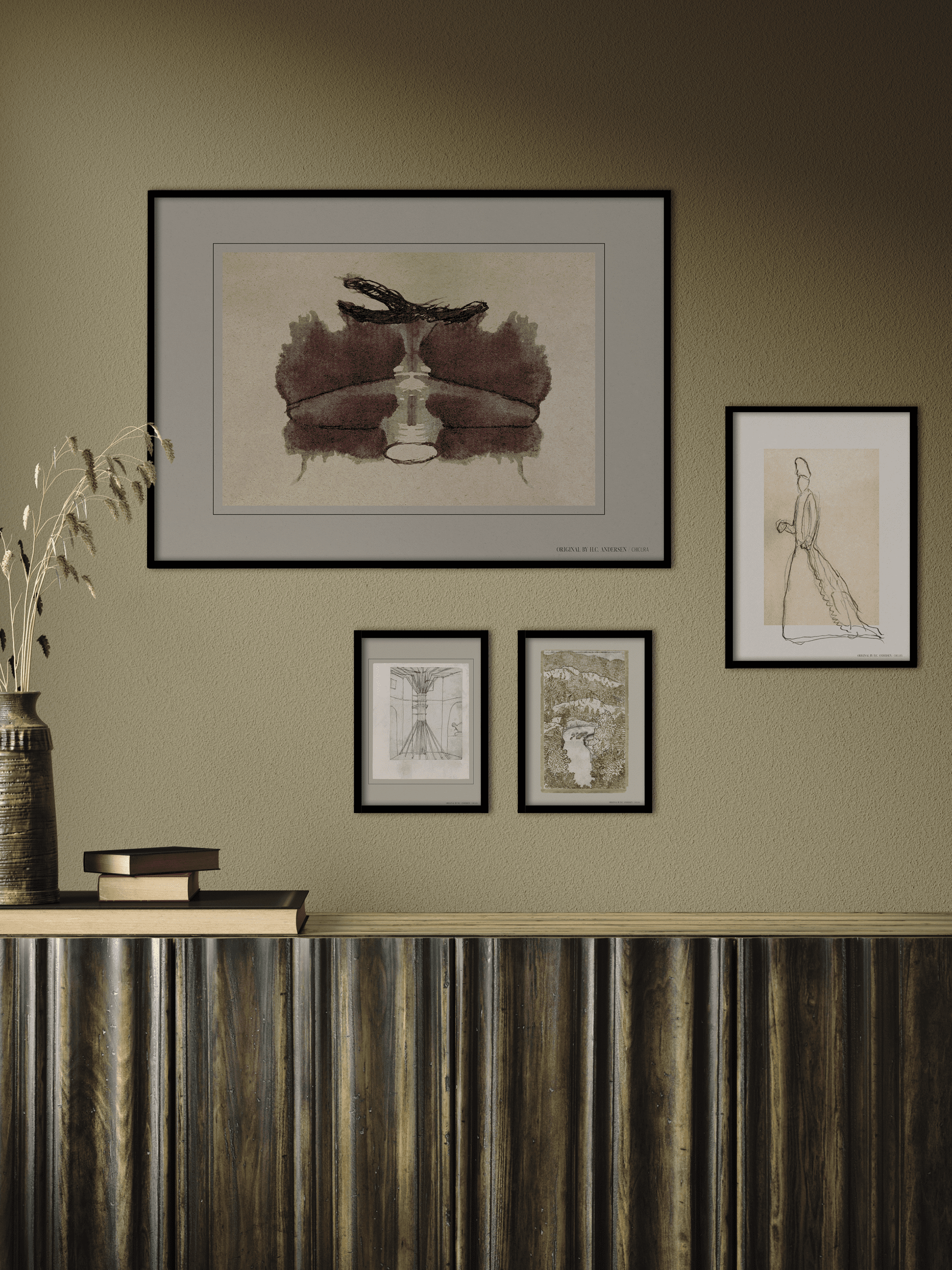 ChiCura Living, Art & Frames H.C. Andersen - Waterfall in Le Locle Art Cards Multiple Color