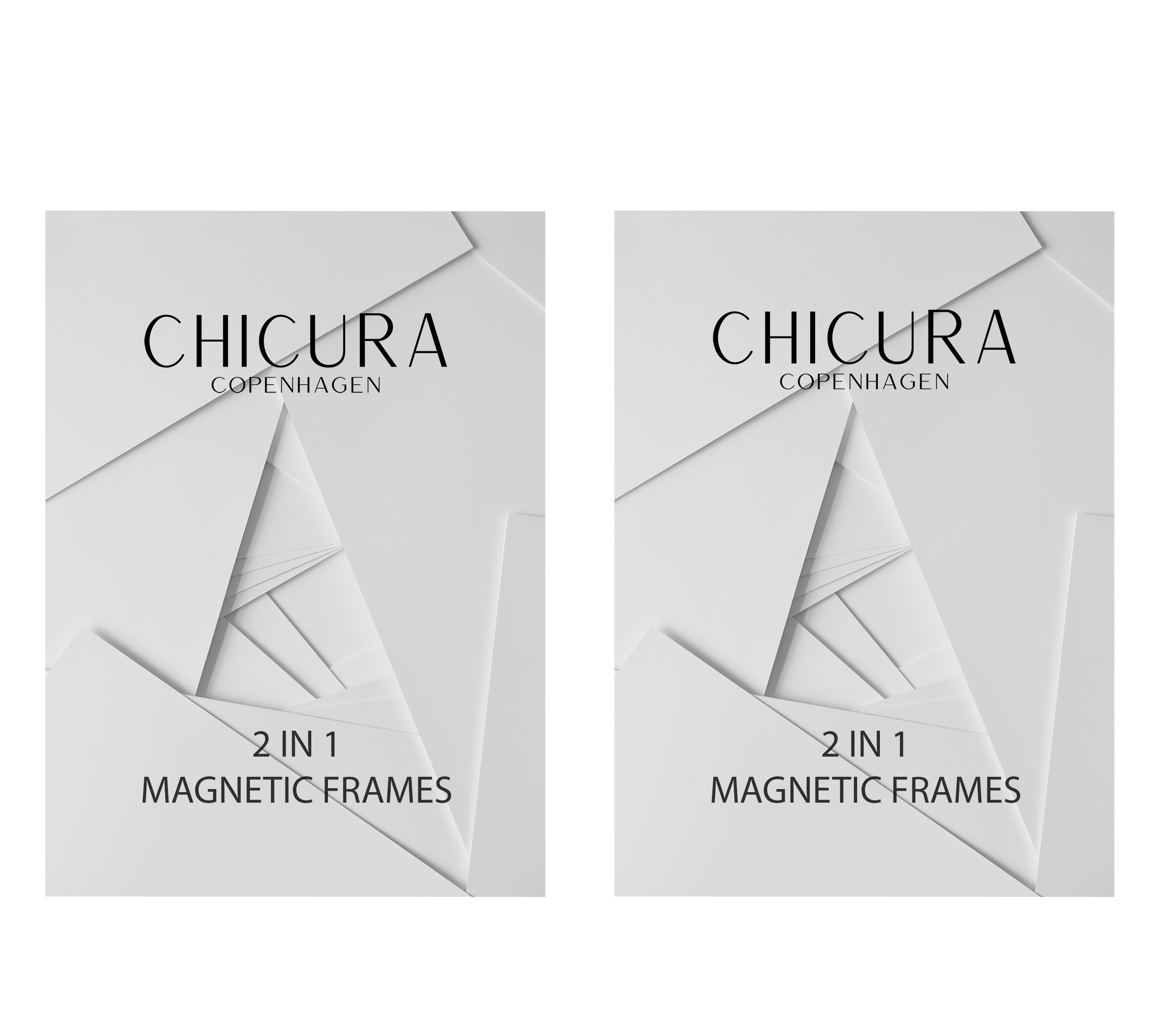 2 in 1 Magnetic Frame - 16 cm - White - ChiCura Copenhagen DK -
