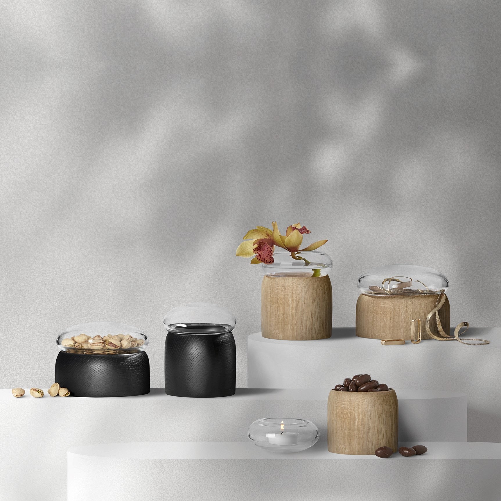 ChiCura Living, Art & Frames Boletus Black/Clear Glass, w. 12 cm Living / Containers & Vases Black