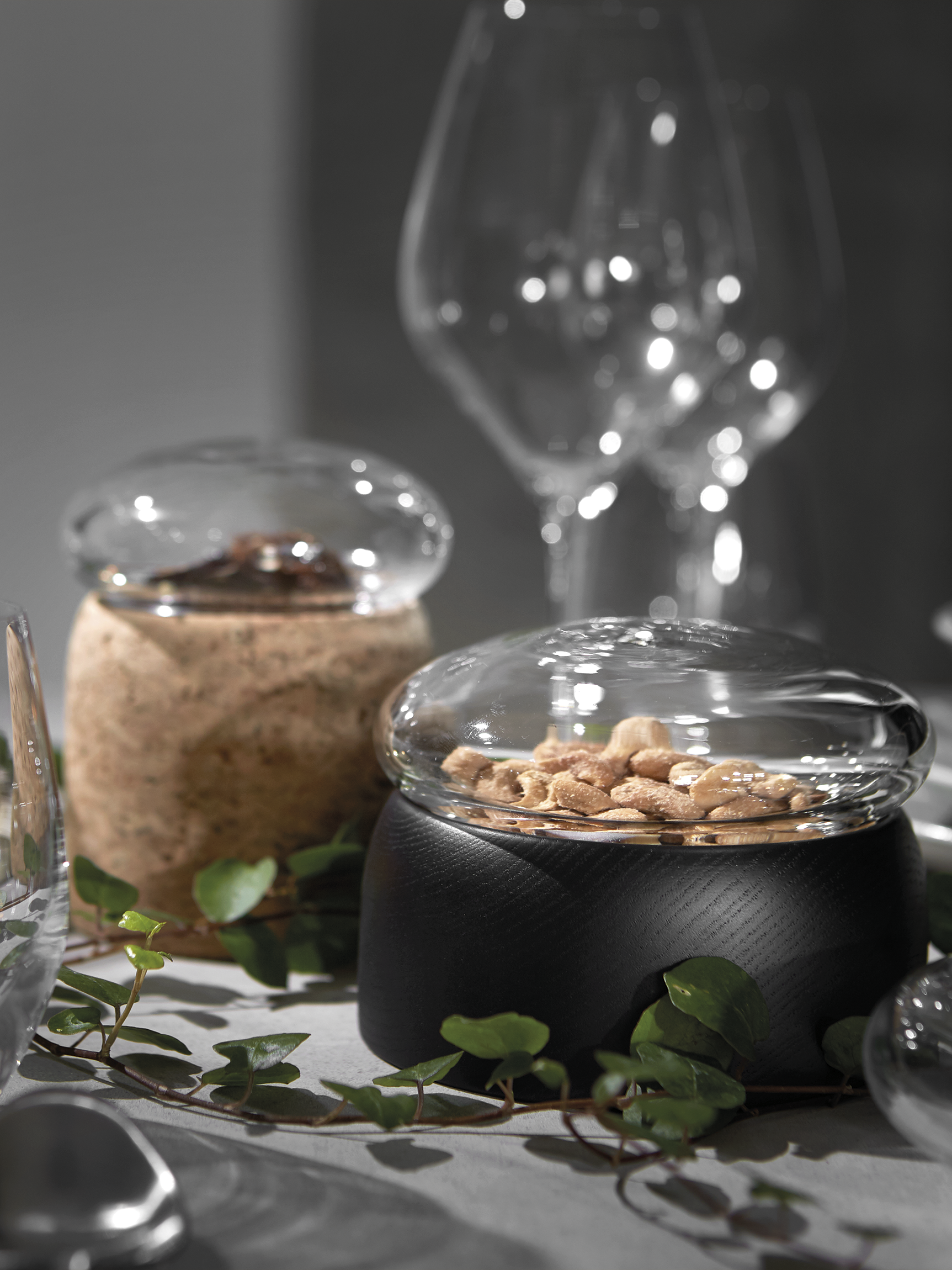 ChiCura Living, Art & Frames Boletus Black/Clear Glass, w. 12 cm Living / Containers & Vases Black