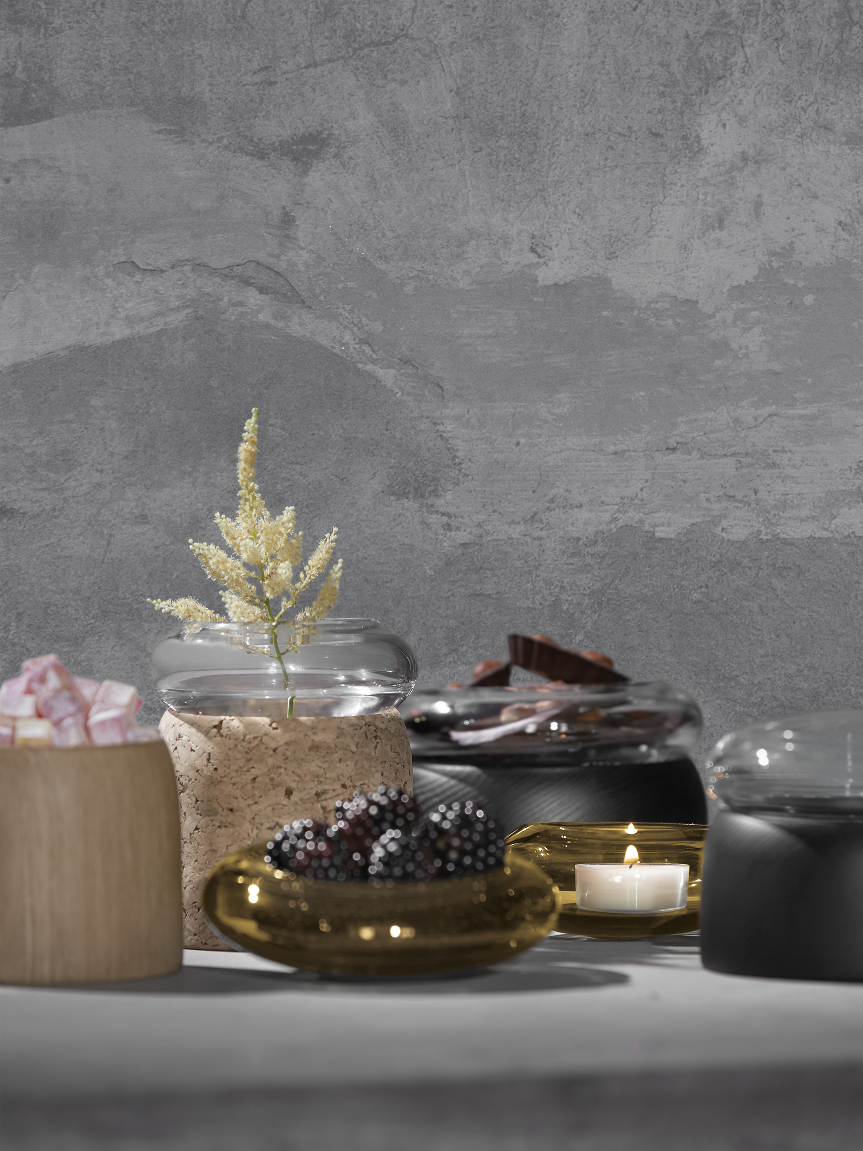 ChiCura Living, Art & Frames Boletus Black/Clear Glass, w. 12 cm Living / Containers & Vases Black