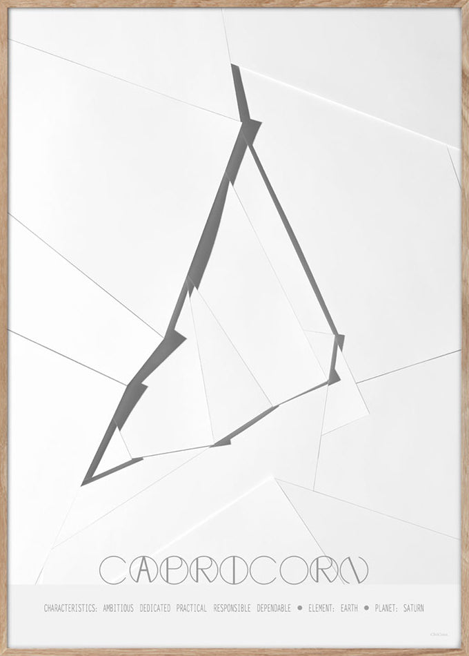 ChiCura Posters Capricorn - The Goat - 70x100cm Posters / Zodiac Signs Black / White